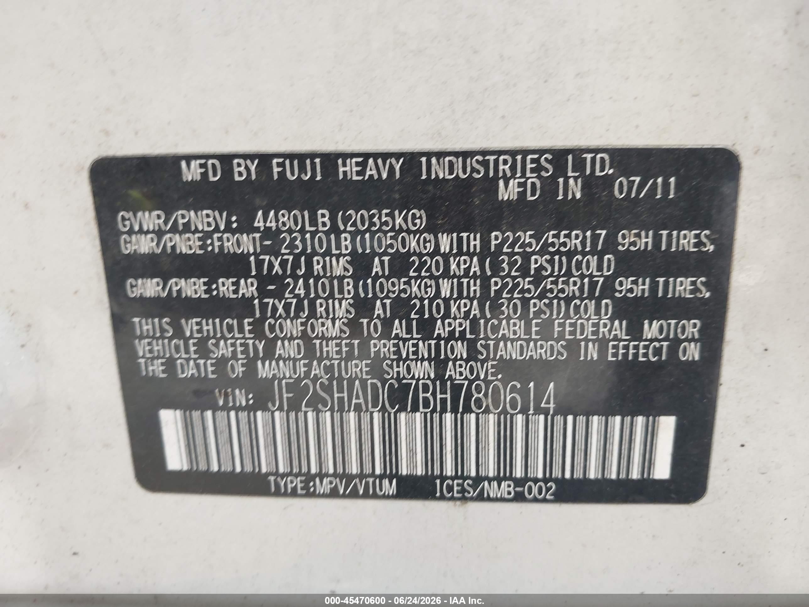 2011 Subaru Forester 2.5x Premium White vin: JF2SHADC7BH780614