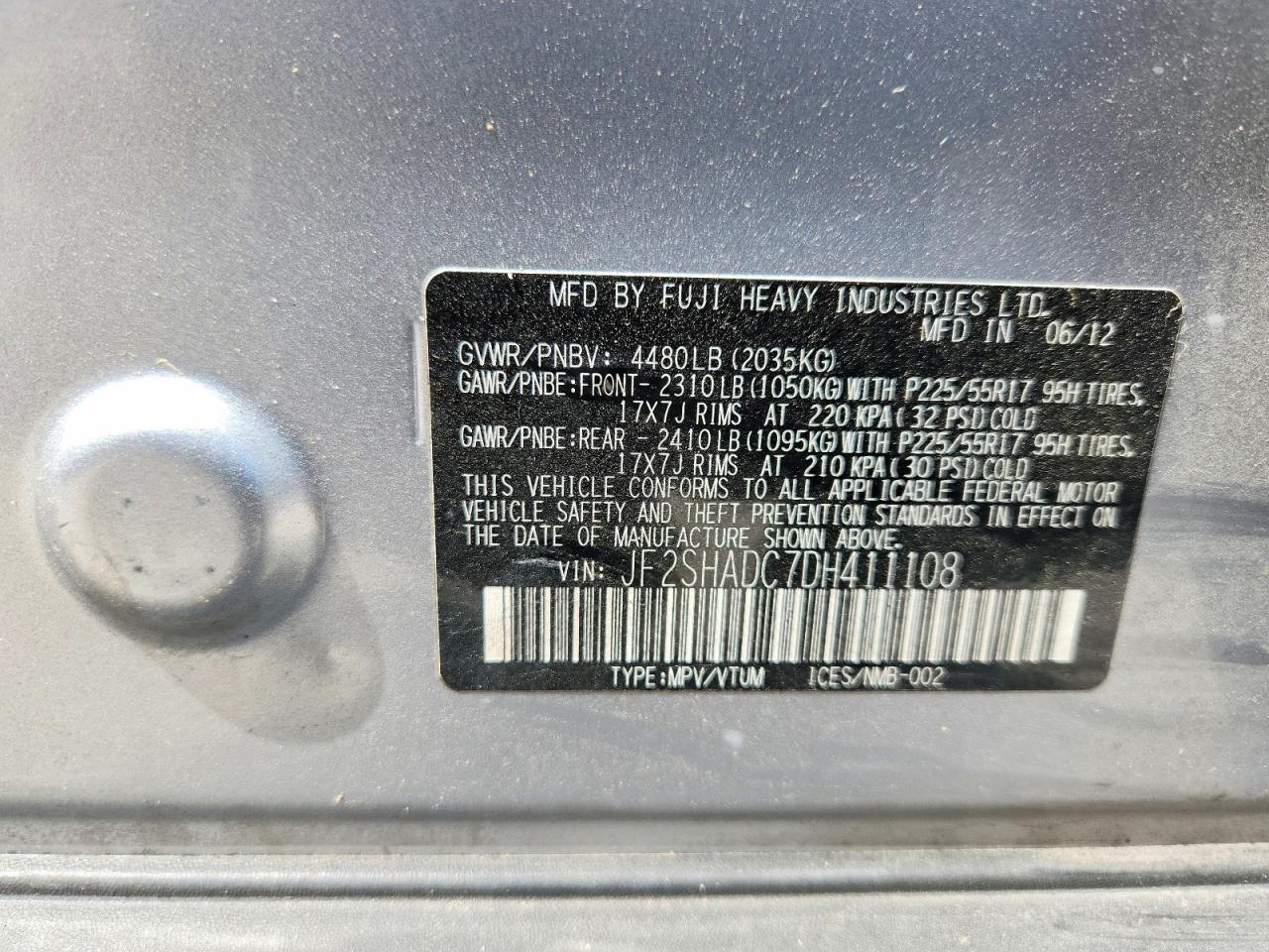 2013 Subaru Forester 2.5x Premium Gray vin: JF2SHADC7DH411108