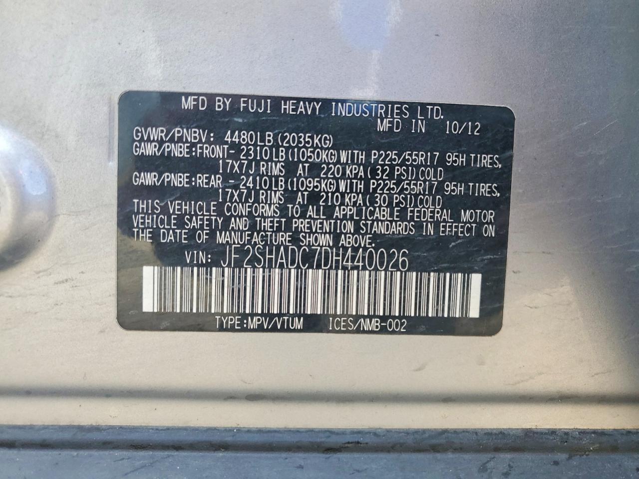 2013 Subaru Forester 2.5x Premium Gray vin: JF2SHADC7DH440026