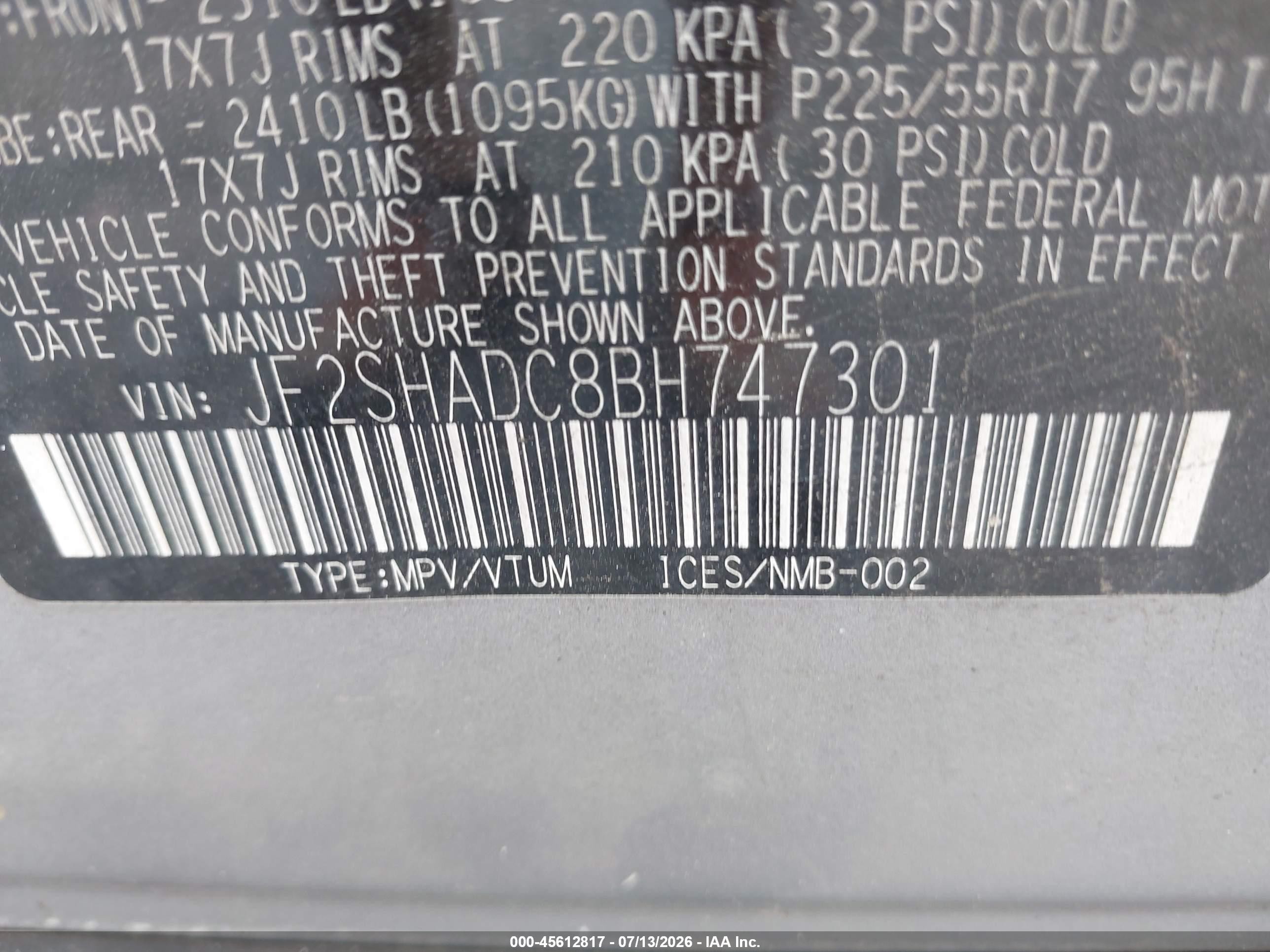 2011 Subaru Forester 2.5x Premium Silver vin: JF2SHADC8BH747301