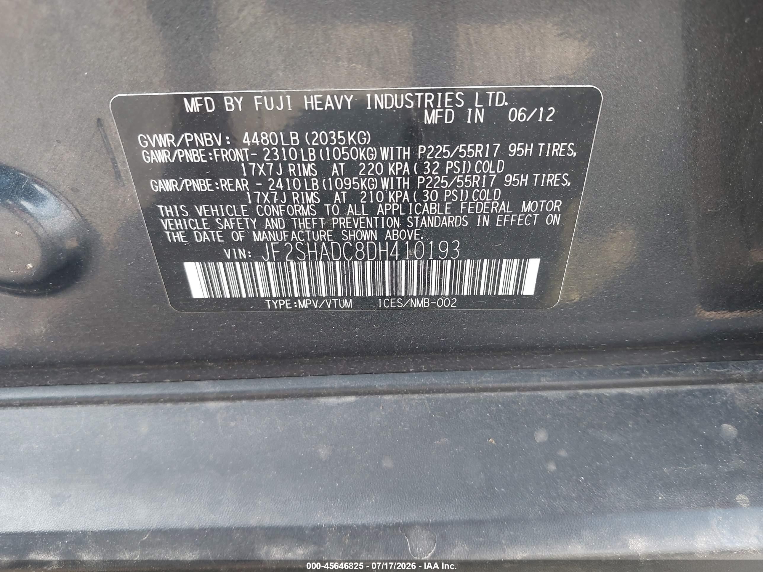 2013 Subaru Forester 2.5x Premium Черный vin: JF2SHADC8DH410193