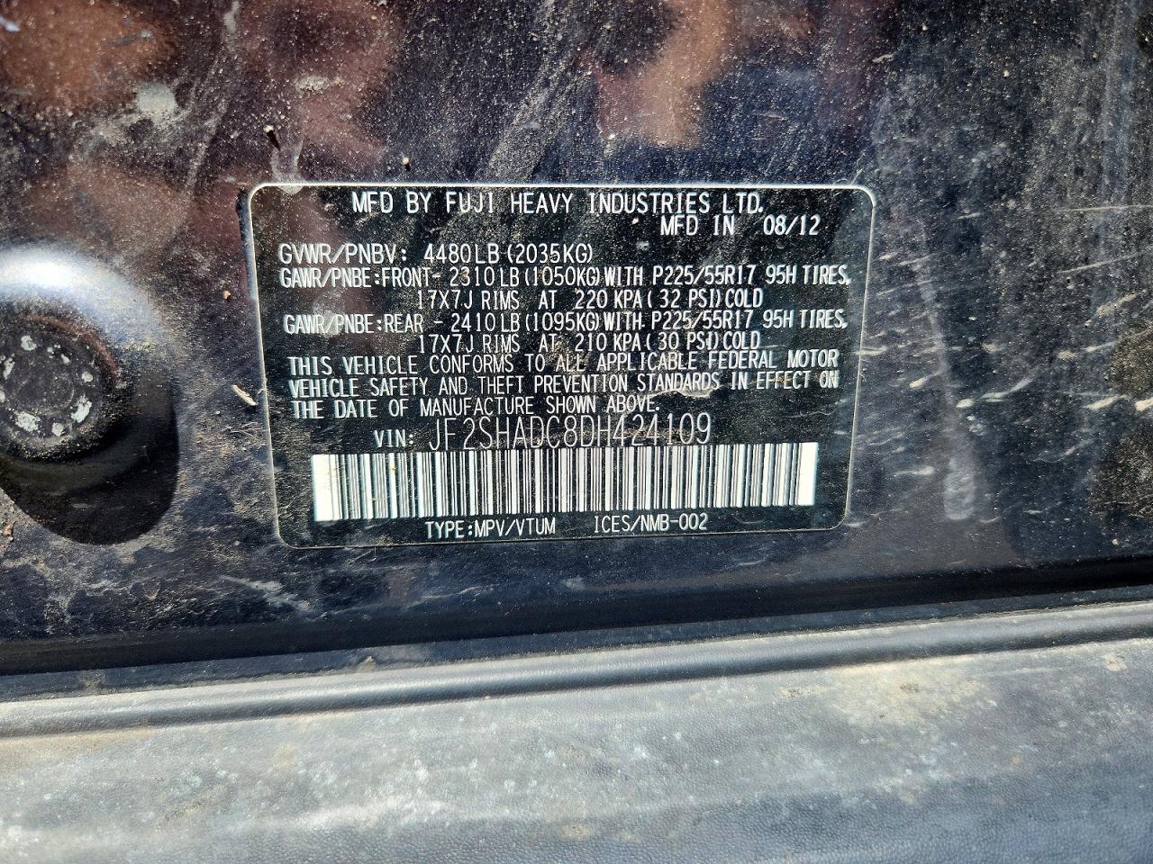 2013 Subaru Forester 2.5x Premium Black vin: JF2SHADC8DH424109