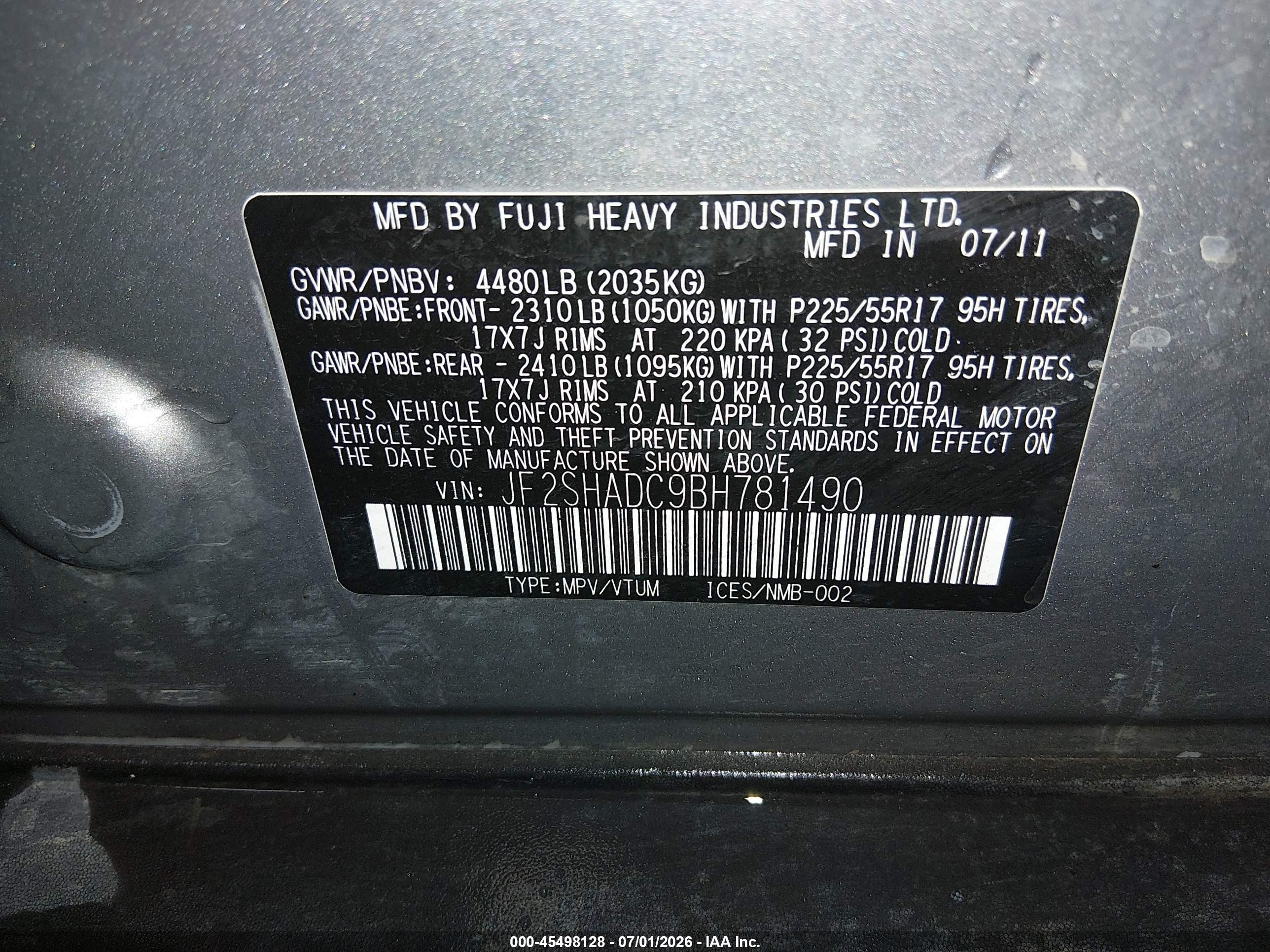 2011 Subaru Forester 2.5x Premium Gray vin: JF2SHADC9BH781490