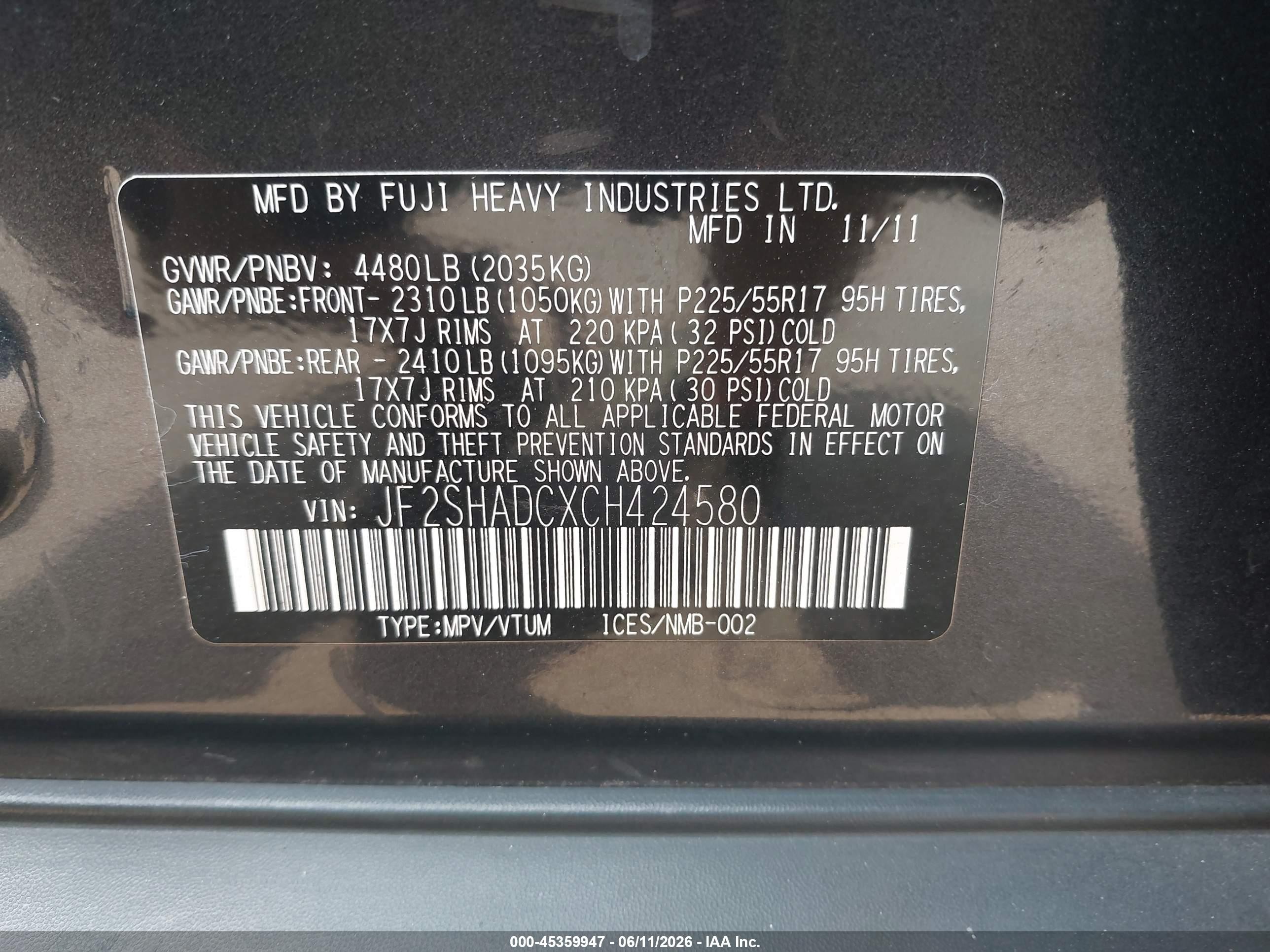 2012 Subaru Forester 2.5x Premium Gray vin: JF2SHADCXCH424580