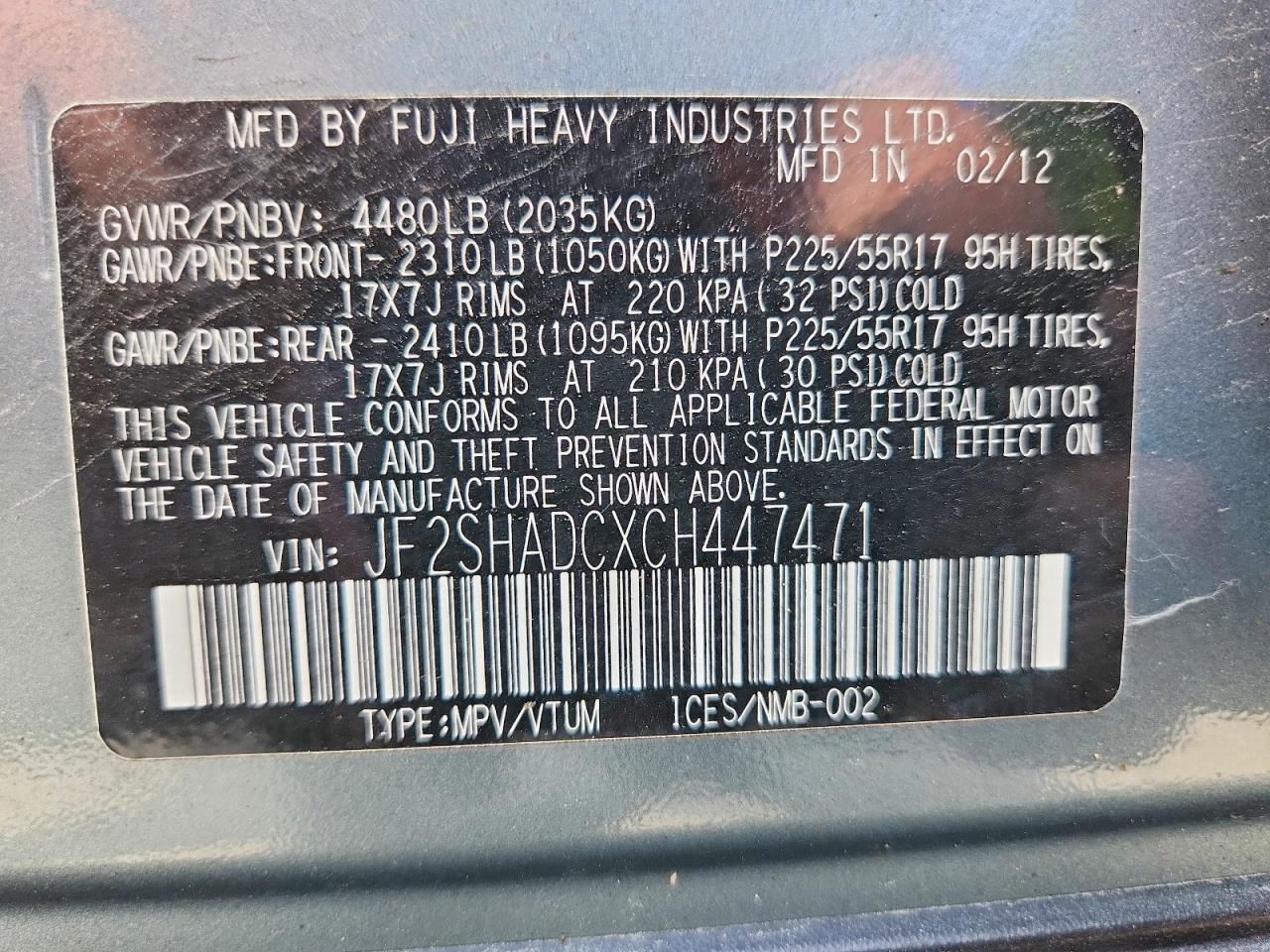 2012 Subaru Forester 2.5x Premium Turquoise vin: JF2SHADCXCH447471