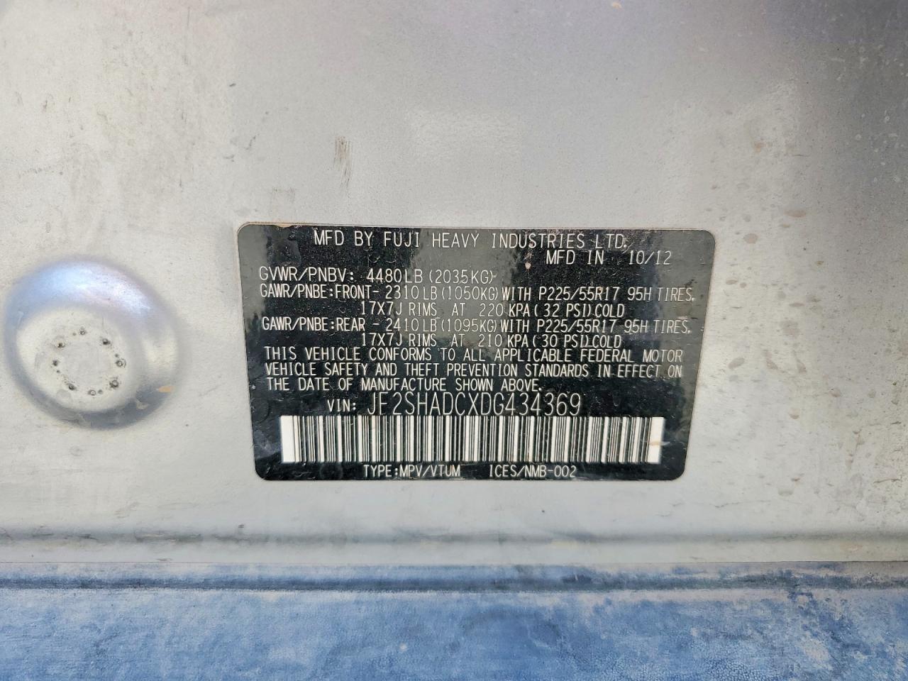 2013 Subaru Forester 2.5x Premium Silver vin: JF2SHADCXDG434369