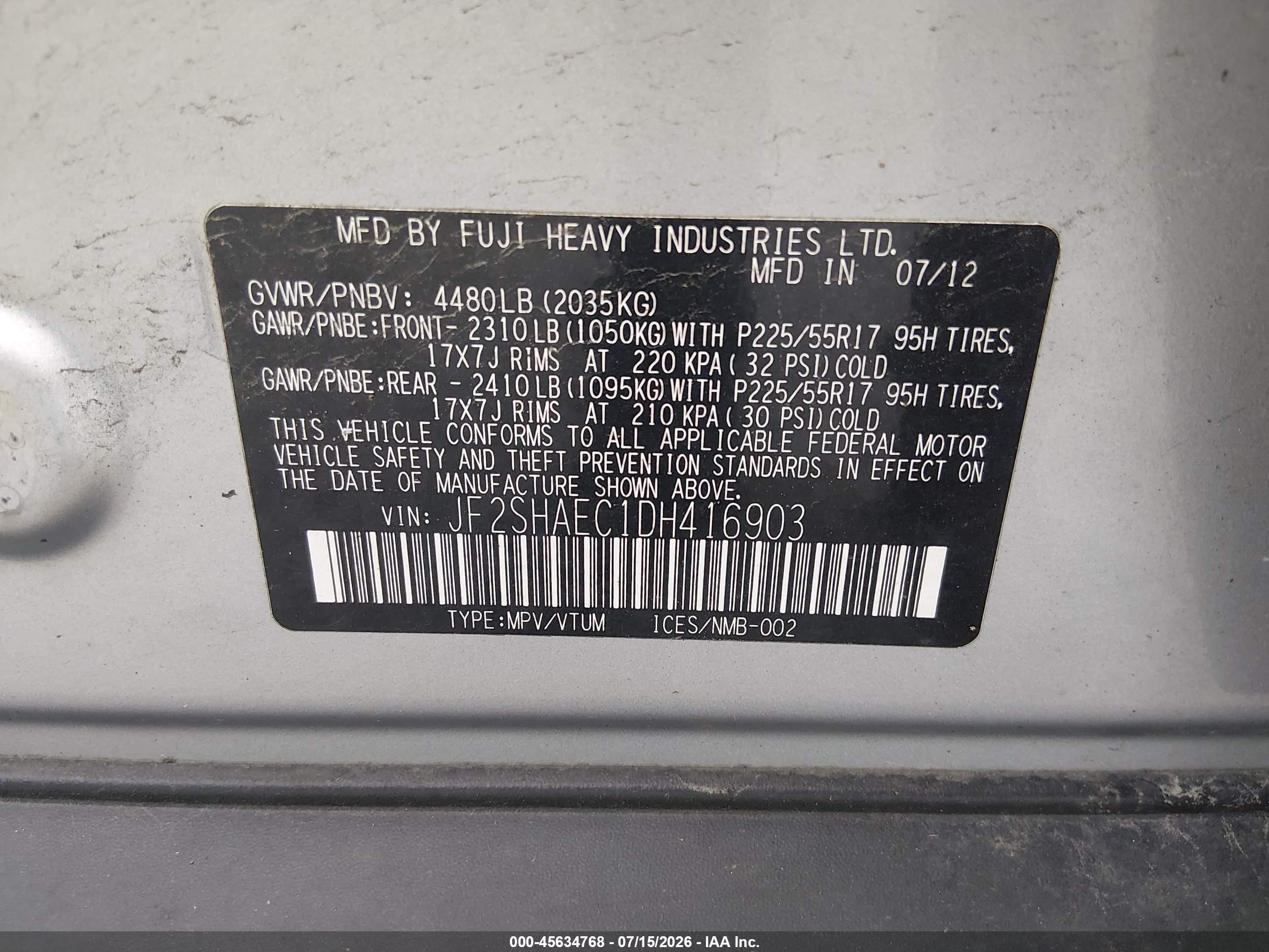 2013 Subaru Forester 2.5x Limited Silver vin: JF2SHAEC1DH416903