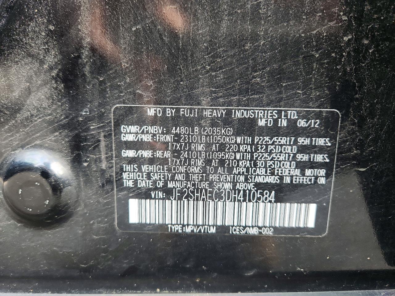 2013 Subaru Forester Limited Black vin: JF2SHAEC3DH410584