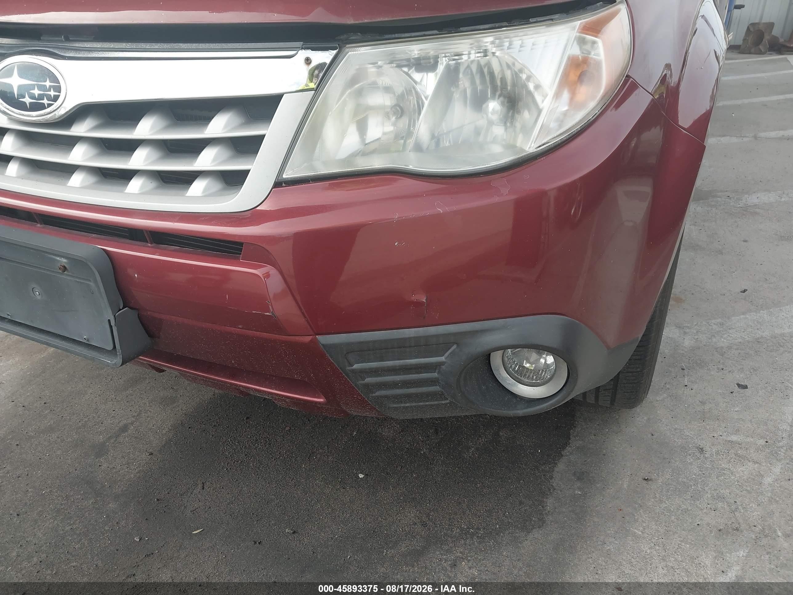 2012 Subaru Forester 2.5x Limited Бордовый vin: JF2SHAEC4CH468847