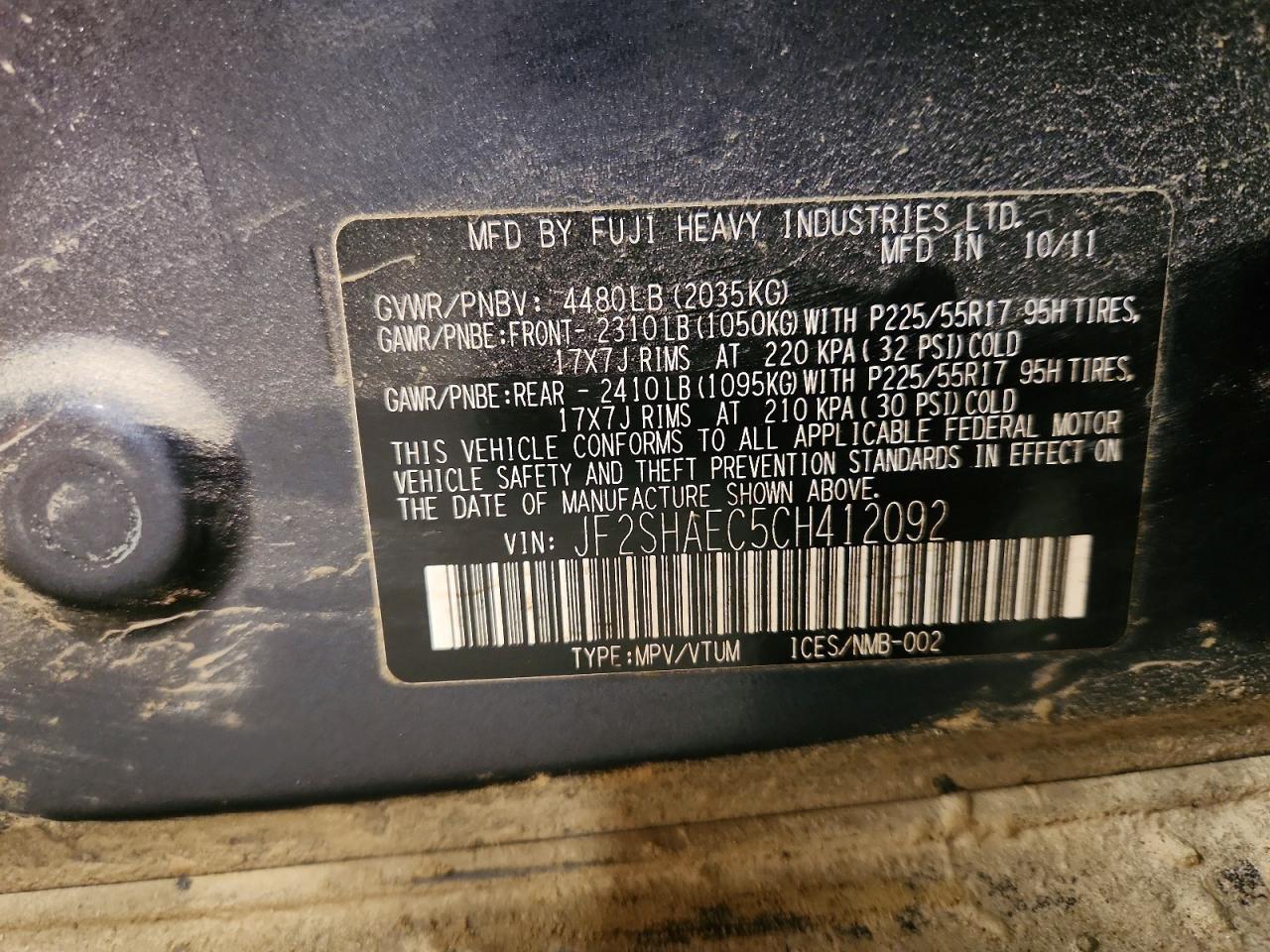 2012 Subaru Forester Limited Gray vin: JF2SHAEC5CH412092