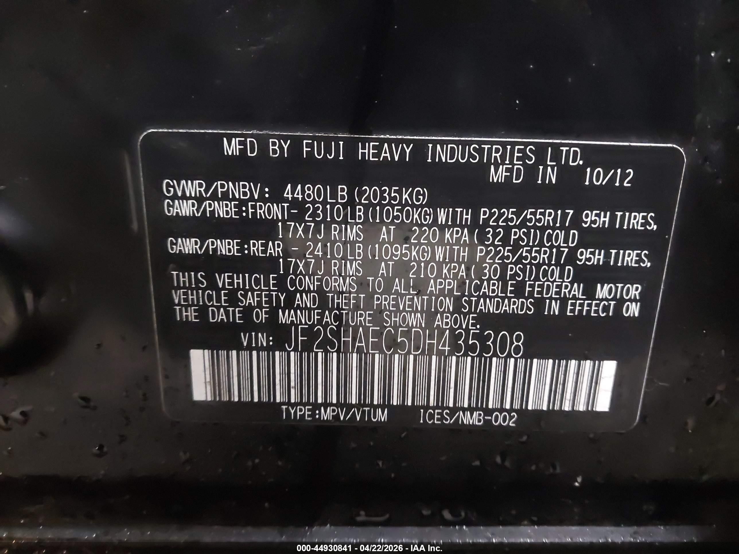 2013 Subaru Forester 2.5x Limited Black vin: JF2SHAEC5DH435308