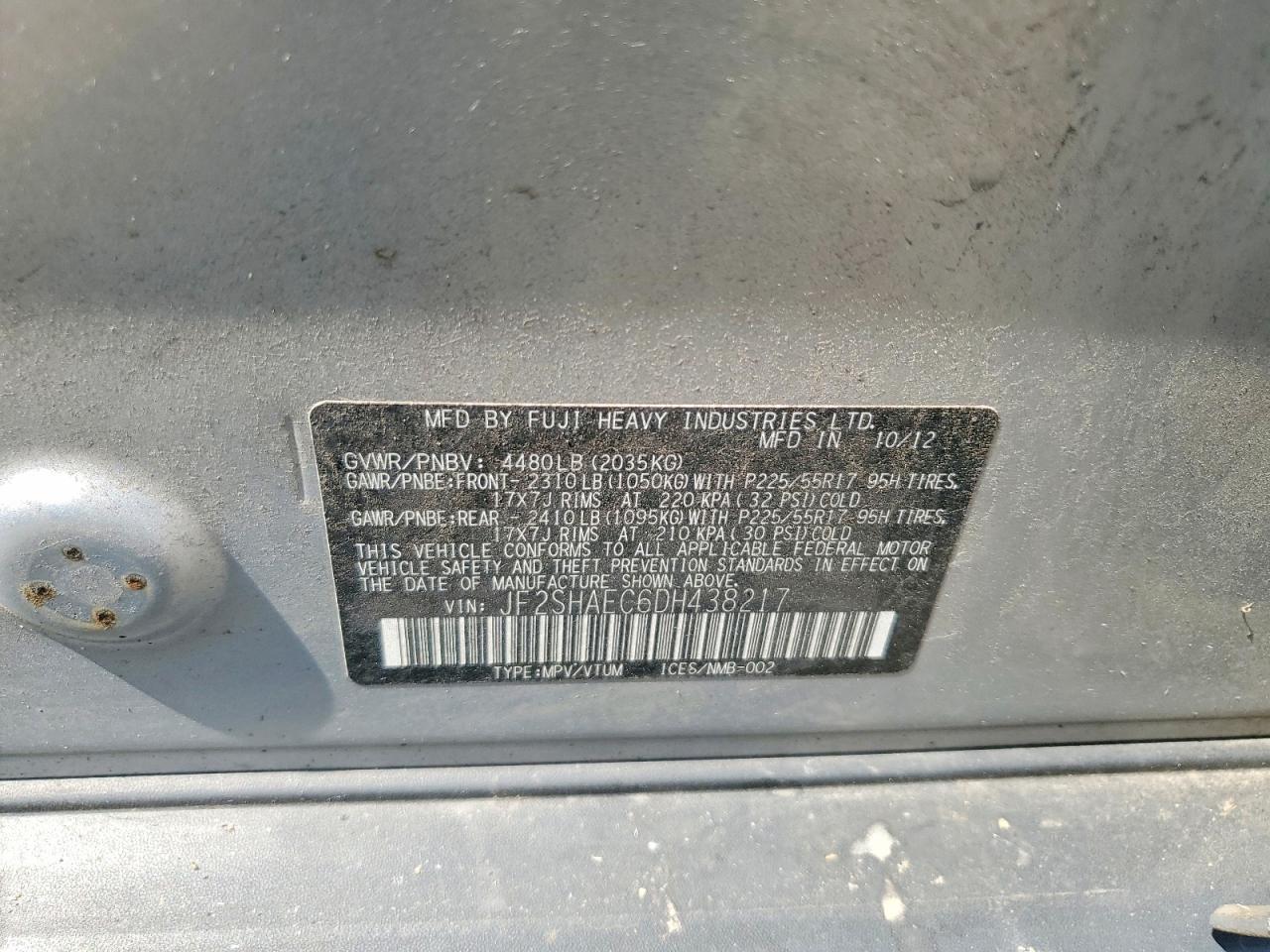 2013 Subaru Forester Limited Silver vin: JF2SHAEC6DH438217