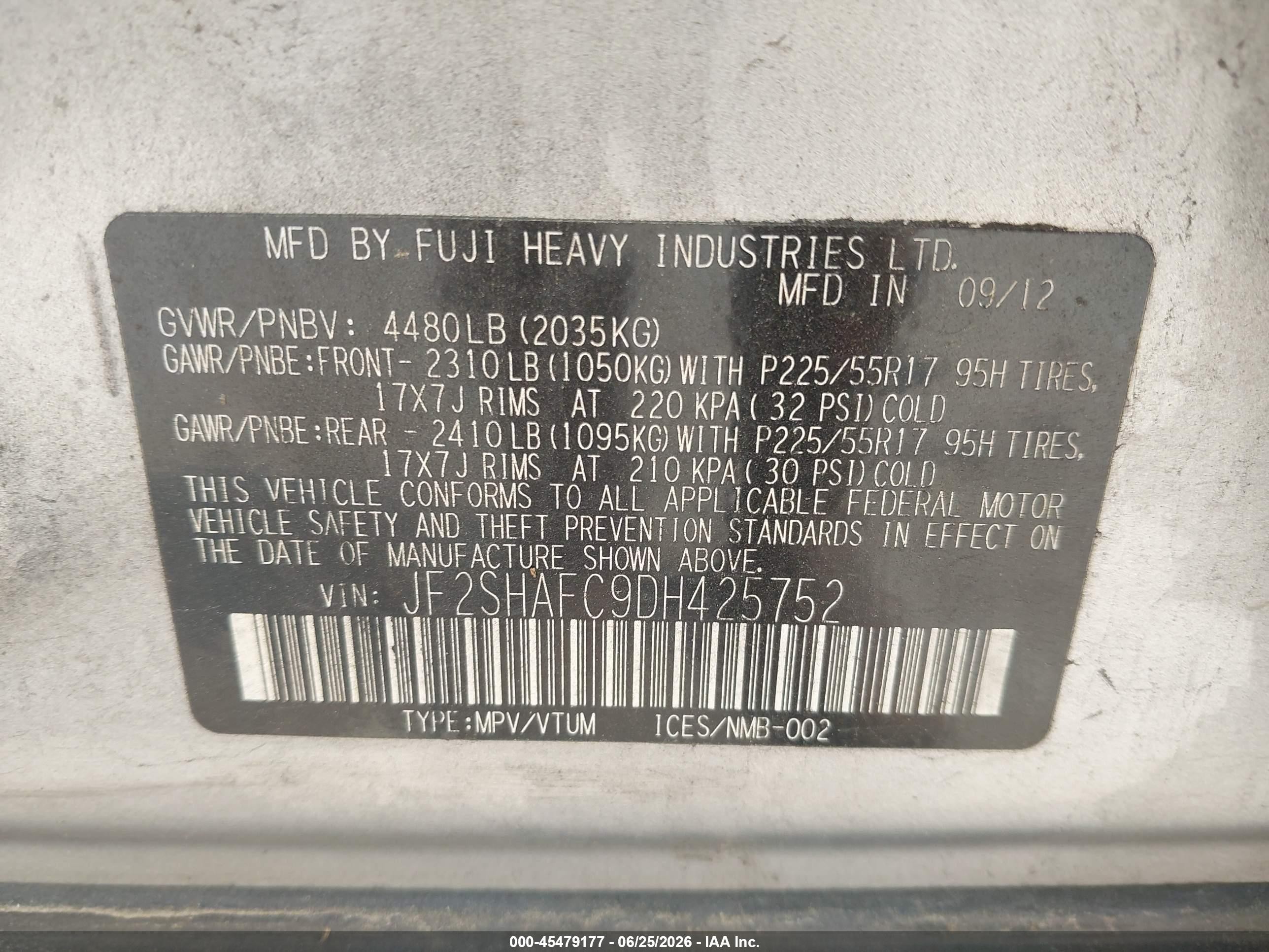 2013 Subaru Forester 2.5x Limited Silver vin: JF2SHAFC9DH425752