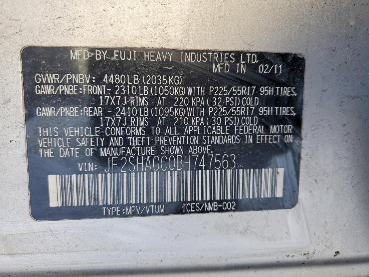 2011 Subaru Forester Touring Silver vin: JF2SHAGC0BH747563