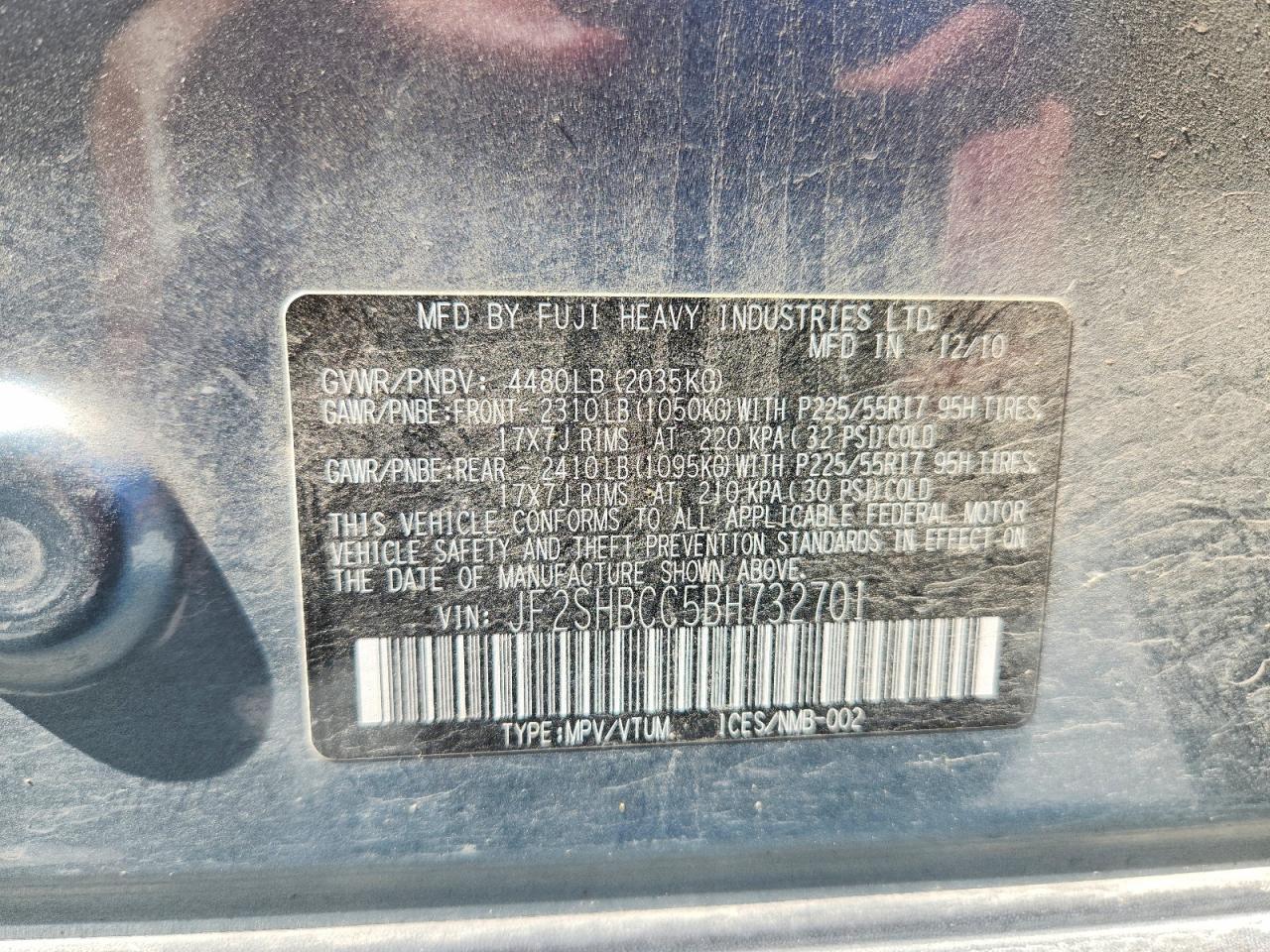 2011 Subaru Forester 2.5x Premium Gray vin: JF2SHBCC5BH732701