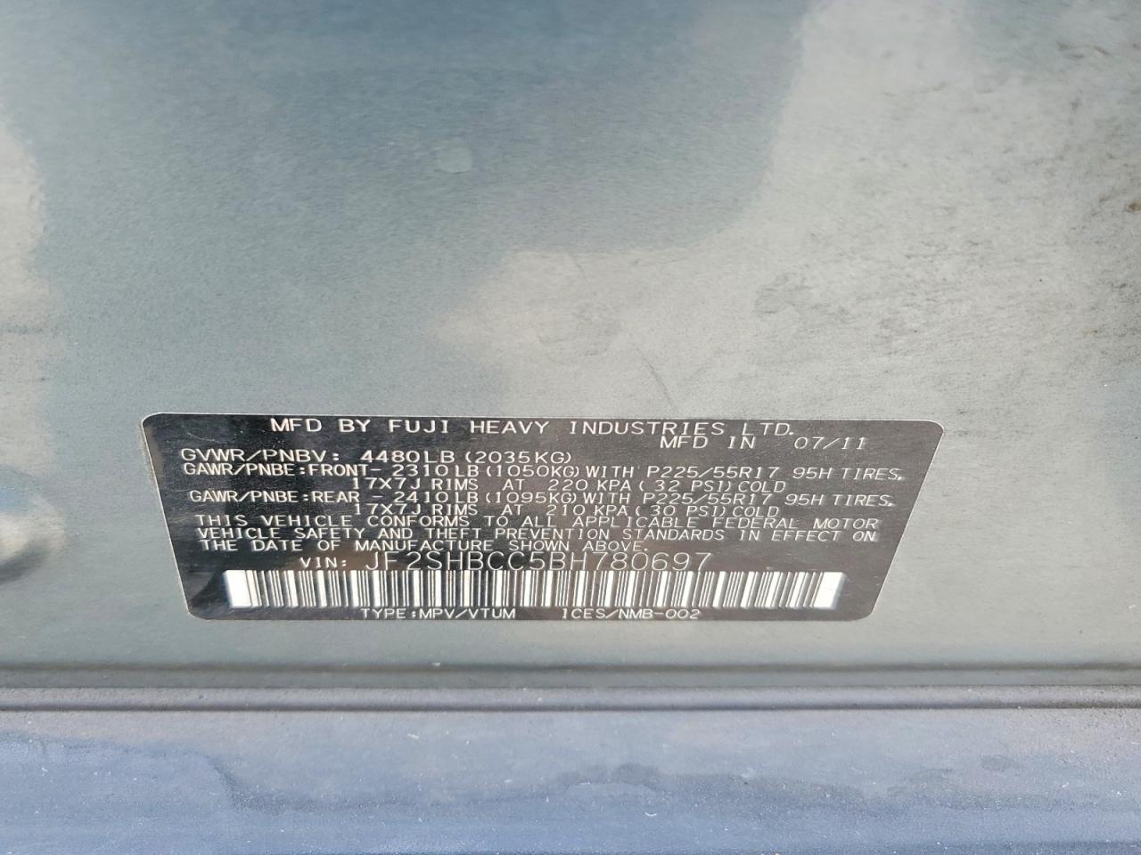 2011 Subaru Forester 2.5x Premium Teal vin: JF2SHBCC5BH780697