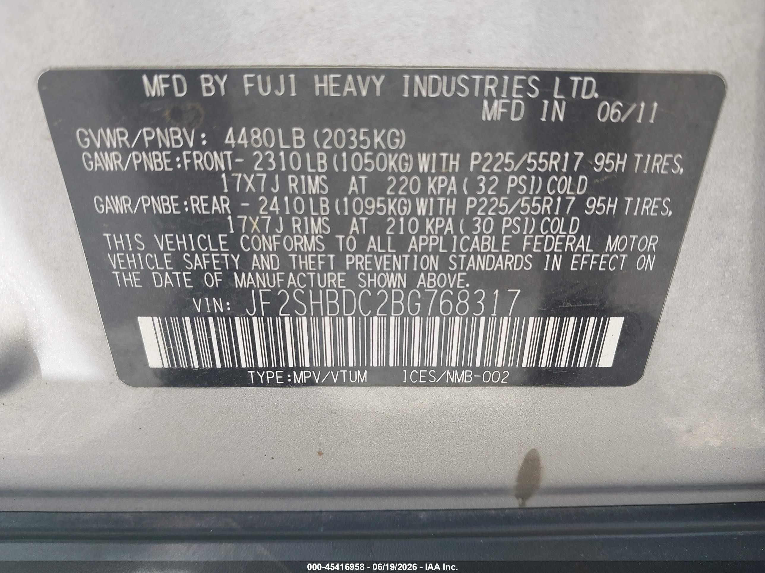 2011 Subaru Forester 2.5x Premium Silver vin: JF2SHBDC2BG768317