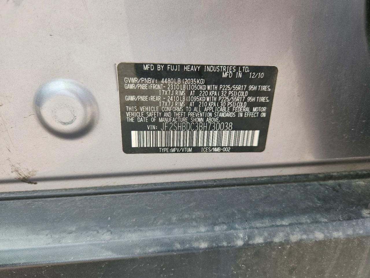 2011 Subaru Forester 2.5x Premium Silver vin: JF2SHBDC3BH730038