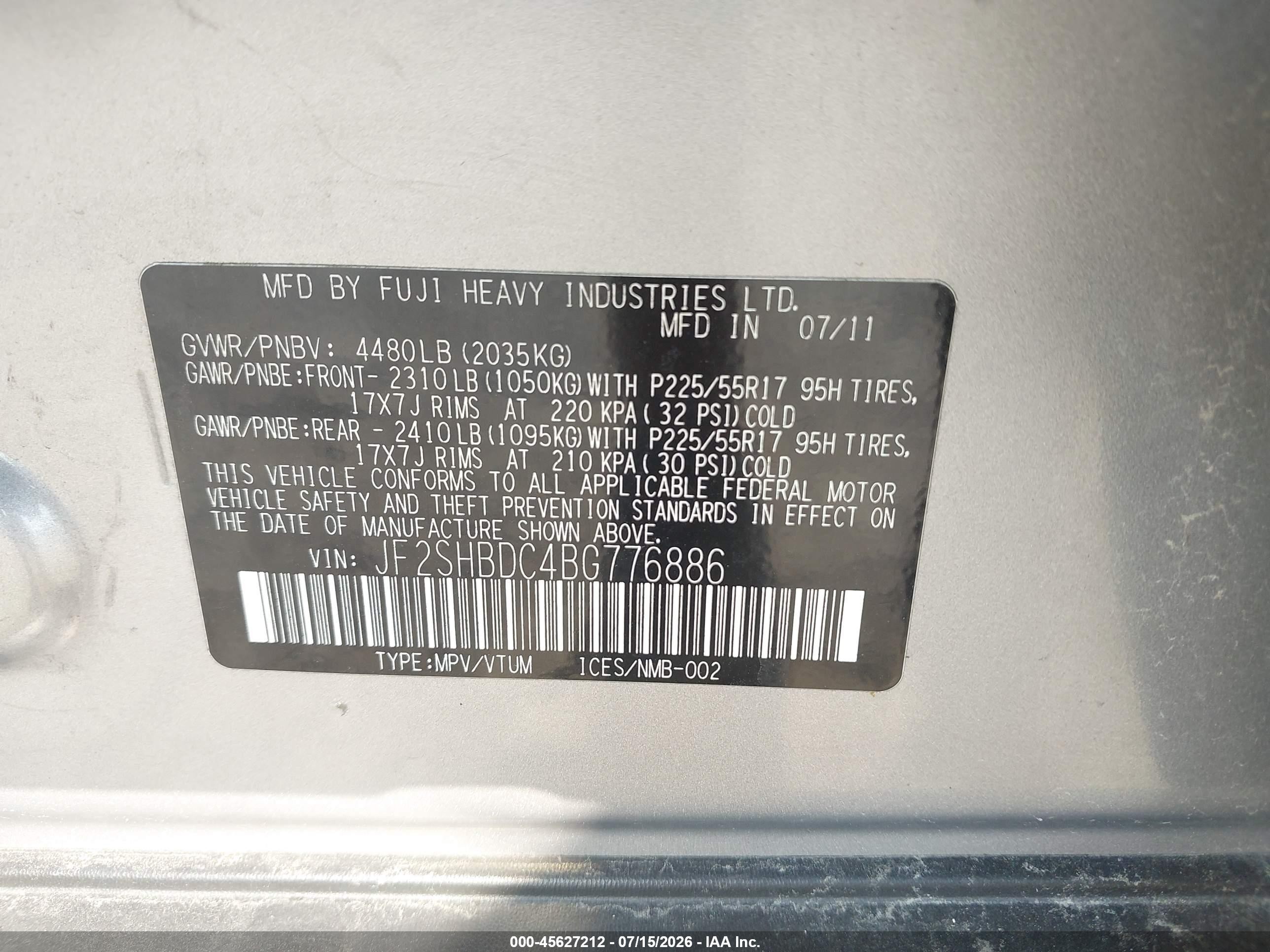 2011 Subaru Forester 2.5x Premium Gray vin: JF2SHBDC4BG776886