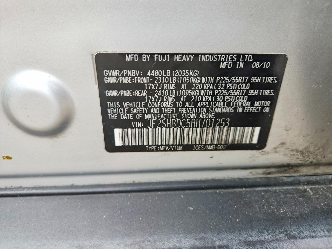 2011 Subaru Forester 2.5x Premium Silver vin: JF2SHBDC5BH701253