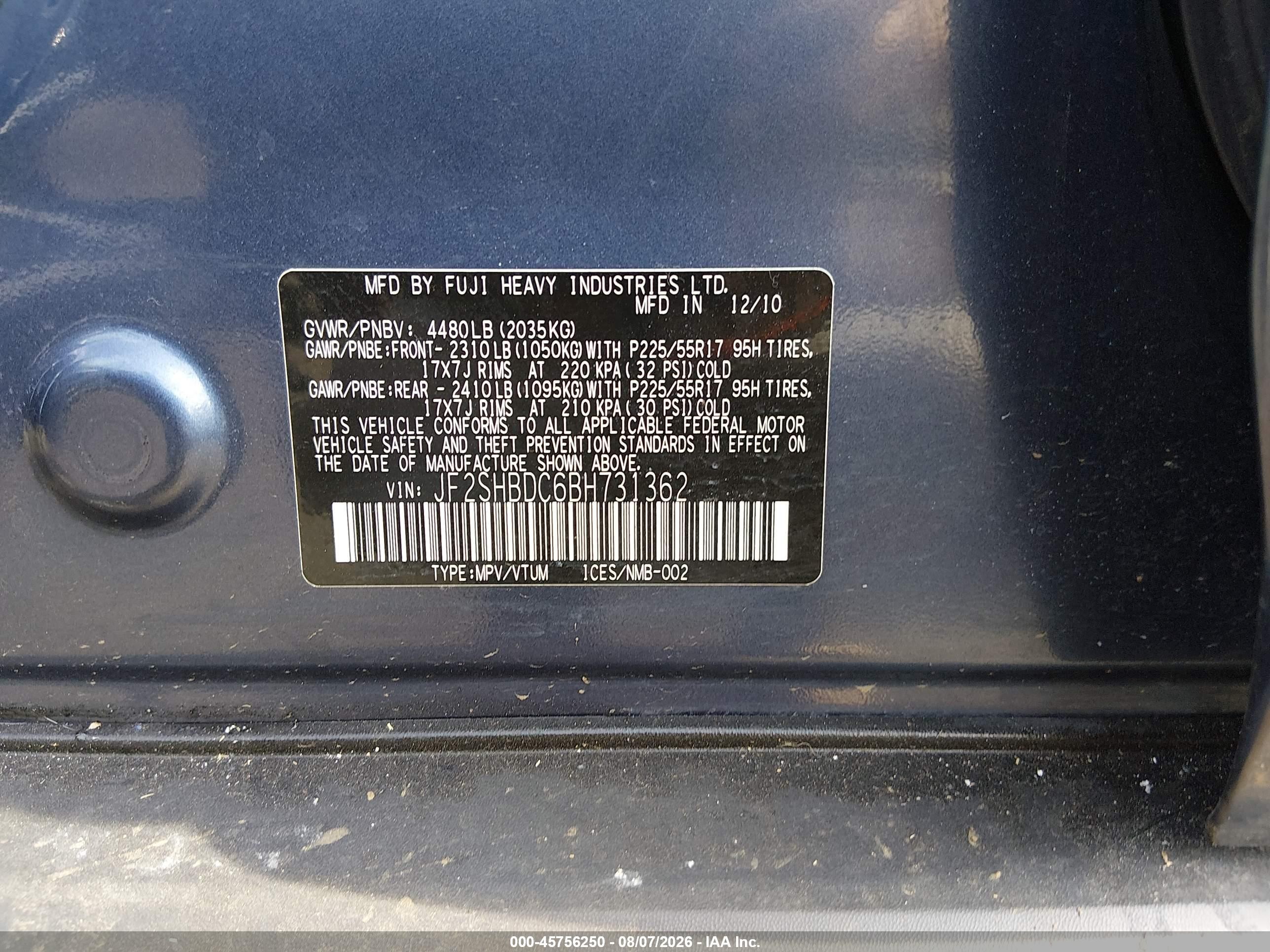 2011 Subaru Forester 2.5x Premium Синий vin: JF2SHBDC6BH731362