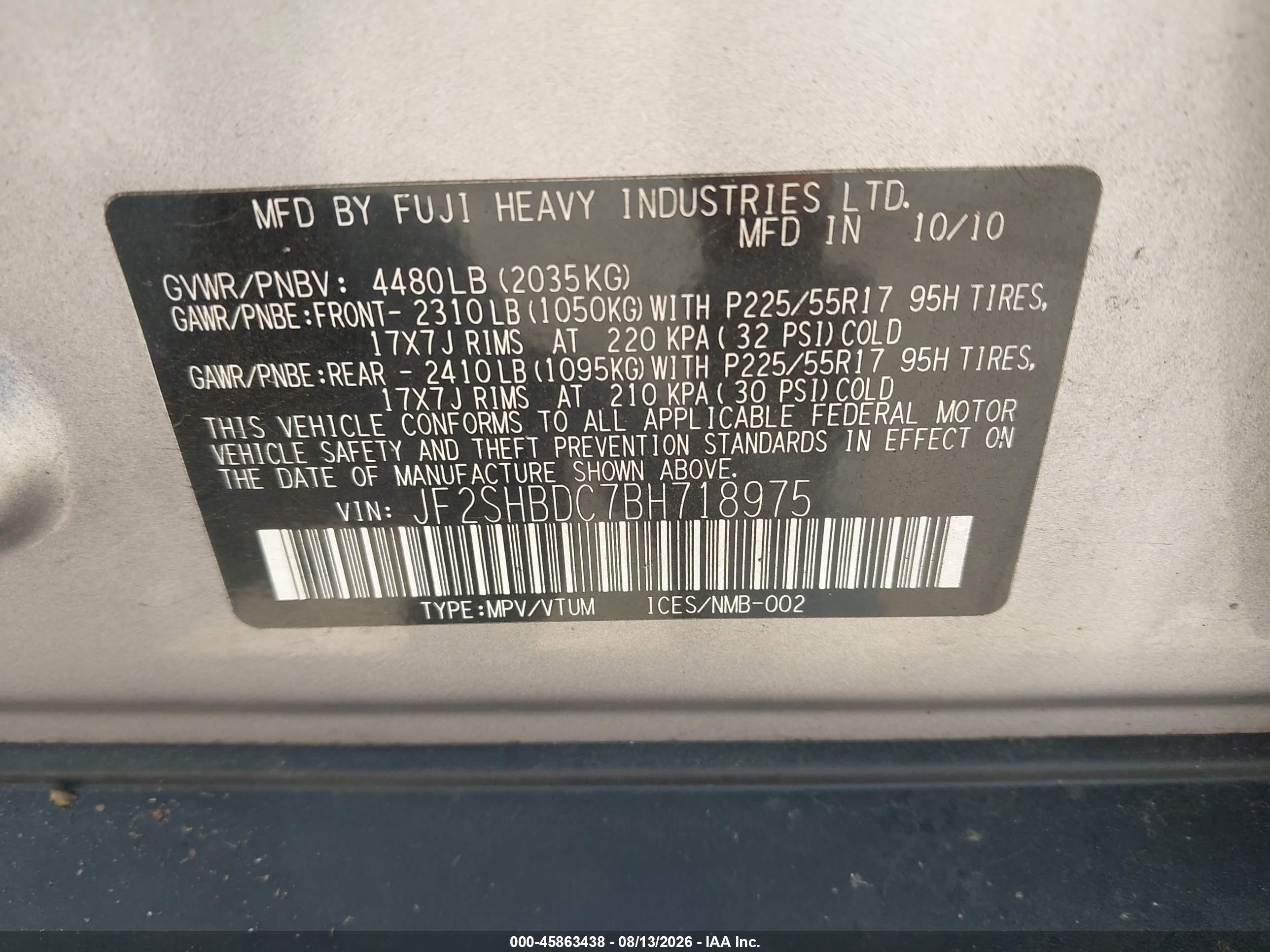 2011 Subaru Forester 2.5x Premium Silver vin: JF2SHBDC7BH718975