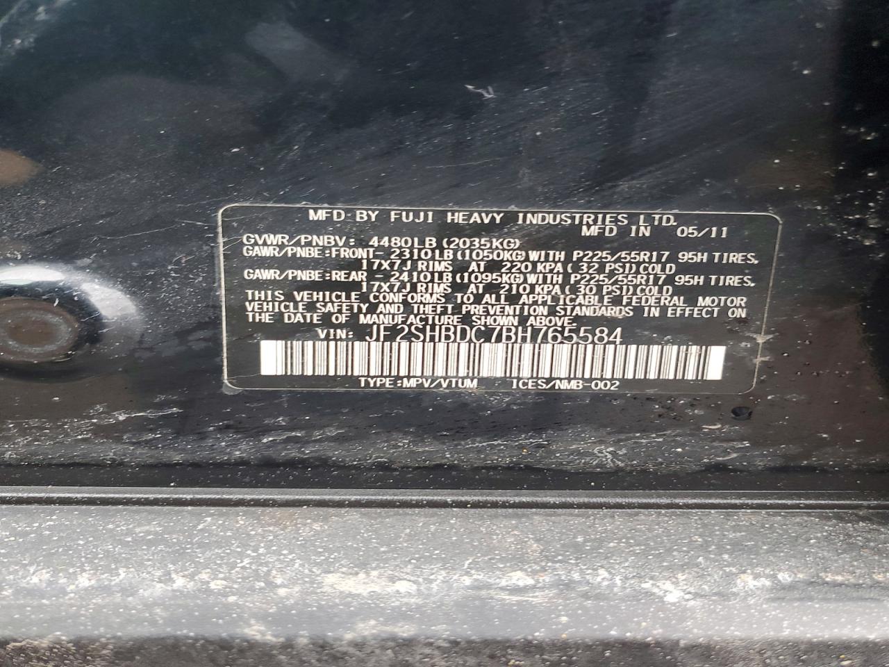2011 Subaru Forester 2.5x Premium Charcoal vin: JF2SHBDC7BH765584