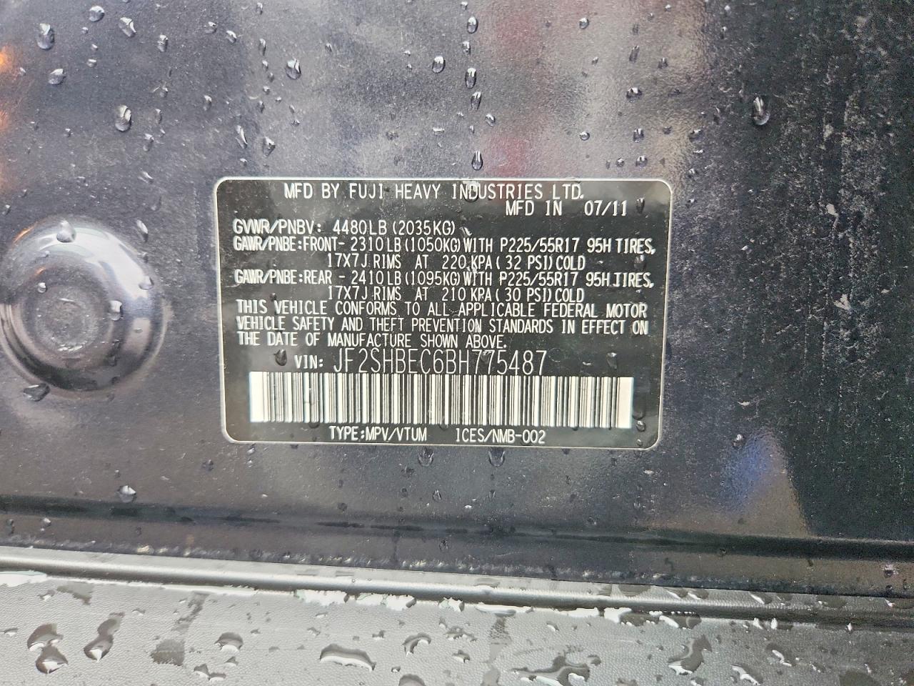 2011 Subaru Forester Limited Синий vin: JF2SHBEC6BH775487