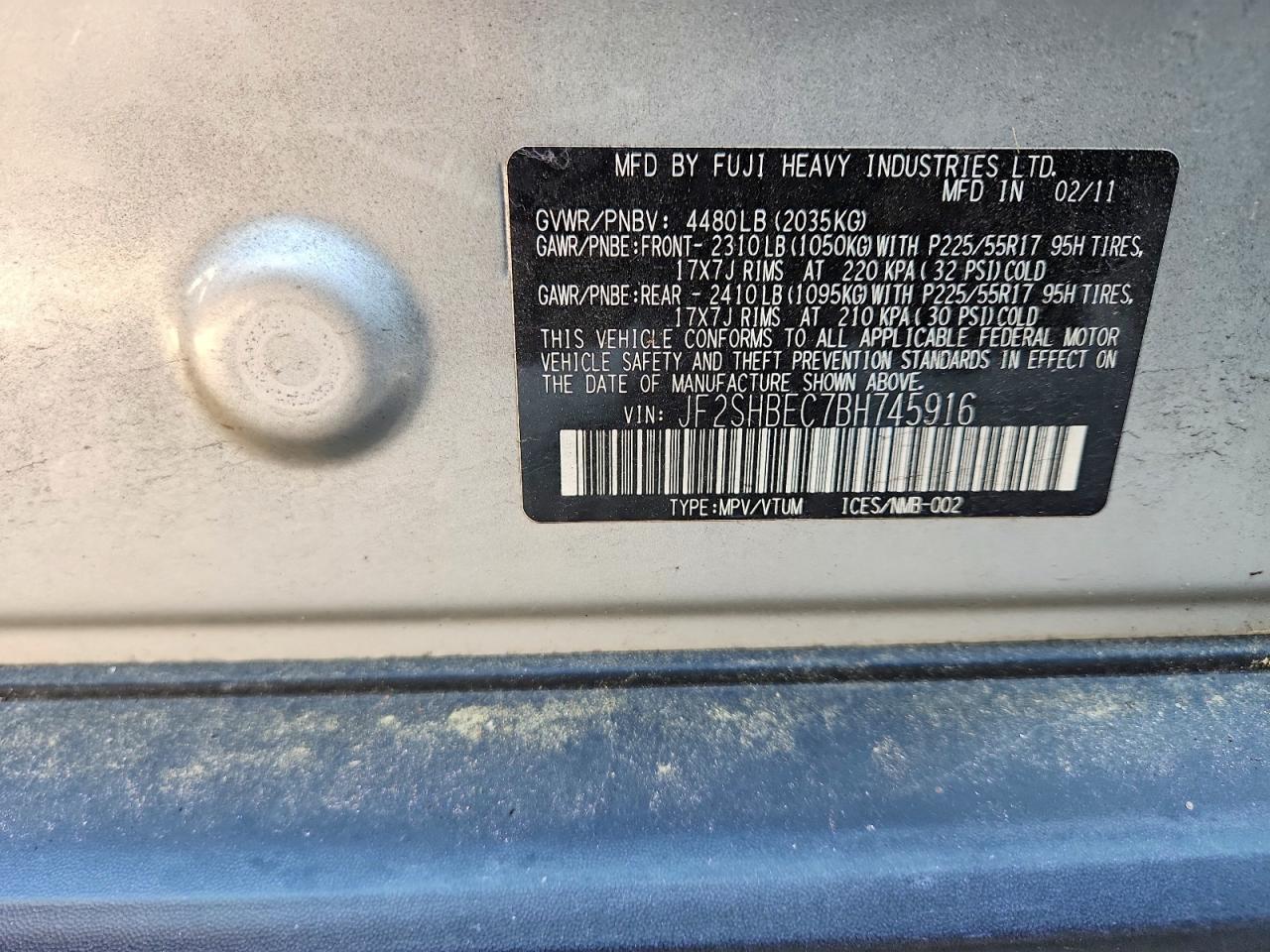2011 Subaru Forester Limited Silver vin: JF2SHBEC7BH745916