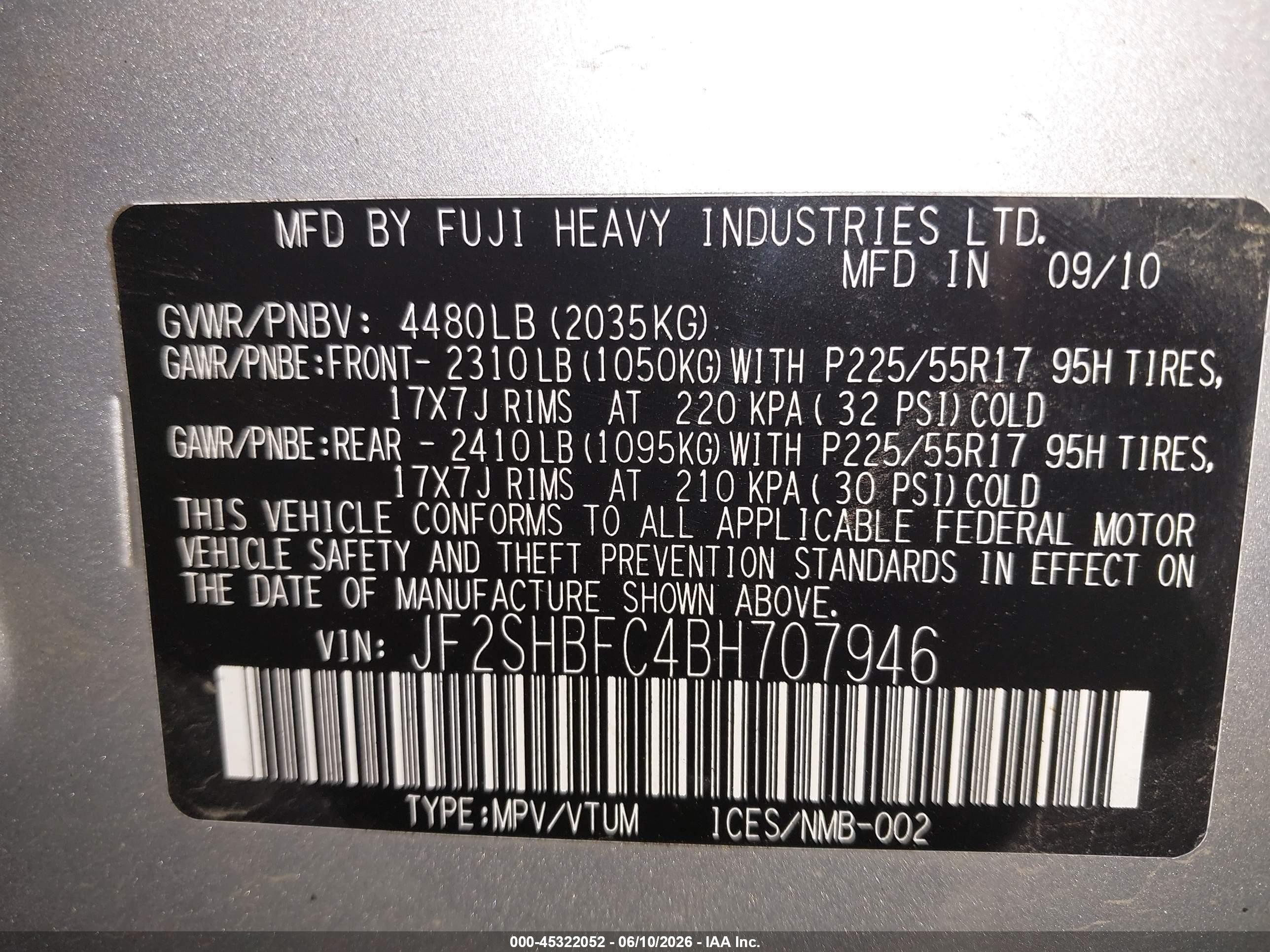 2011 Subaru Forester 2.5x Limited Gray vin: JF2SHBFC4BH707946