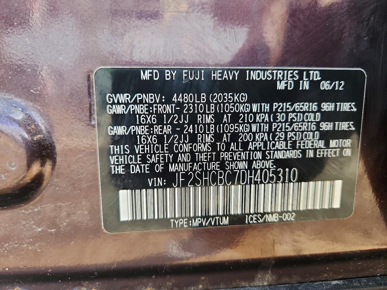 2013 Subaru Forester 2.5x Purple vin: JF2SHCBC7DH405310