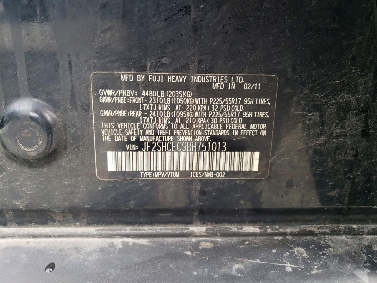2011 Subaru Forester Limited Black vin: JF2SHCEC9BH751013