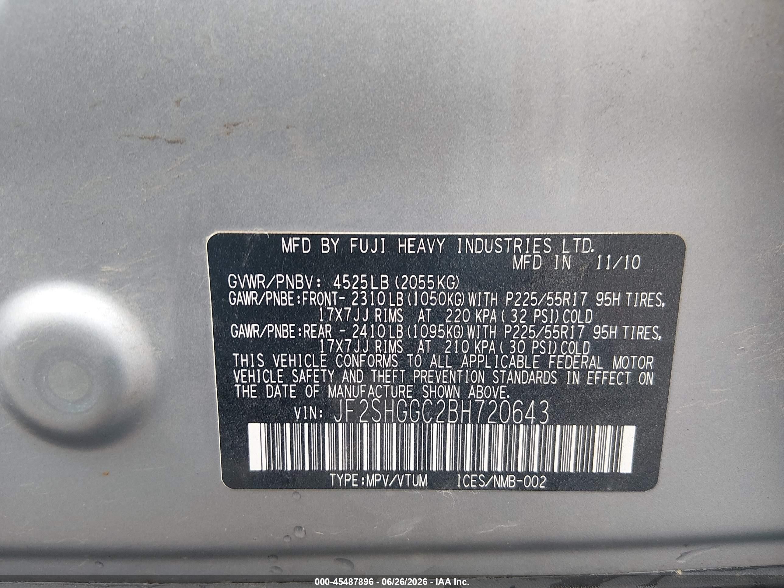 2011 Subaru Forester 2.5xt Touring Silver vin: JF2SHGGC2BH720643