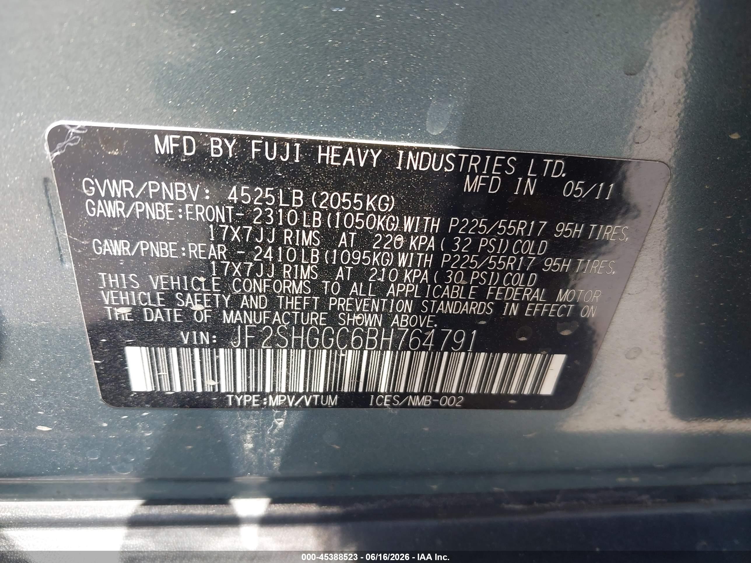2011 Subaru Forester 2.5xt Touring Синий vin: JF2SHGGC6BH764791