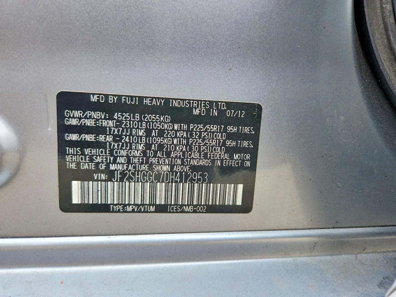 2013 Subaru Forester Touring Silver vin: JF2SHGGC7DH412953