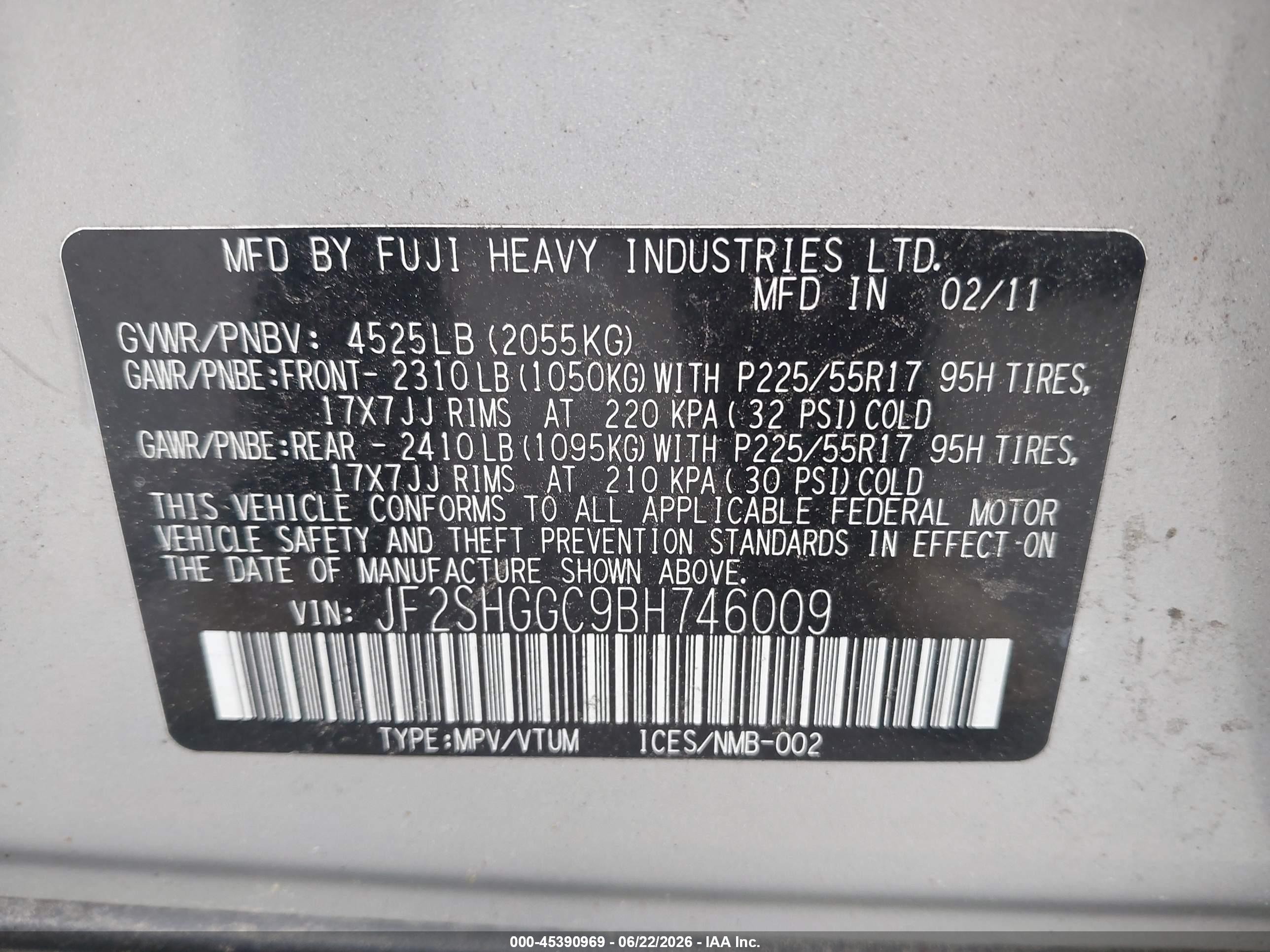 2011 Subaru Forester 2.5xt Touring Silver vin: JF2SHGGC9BH746009