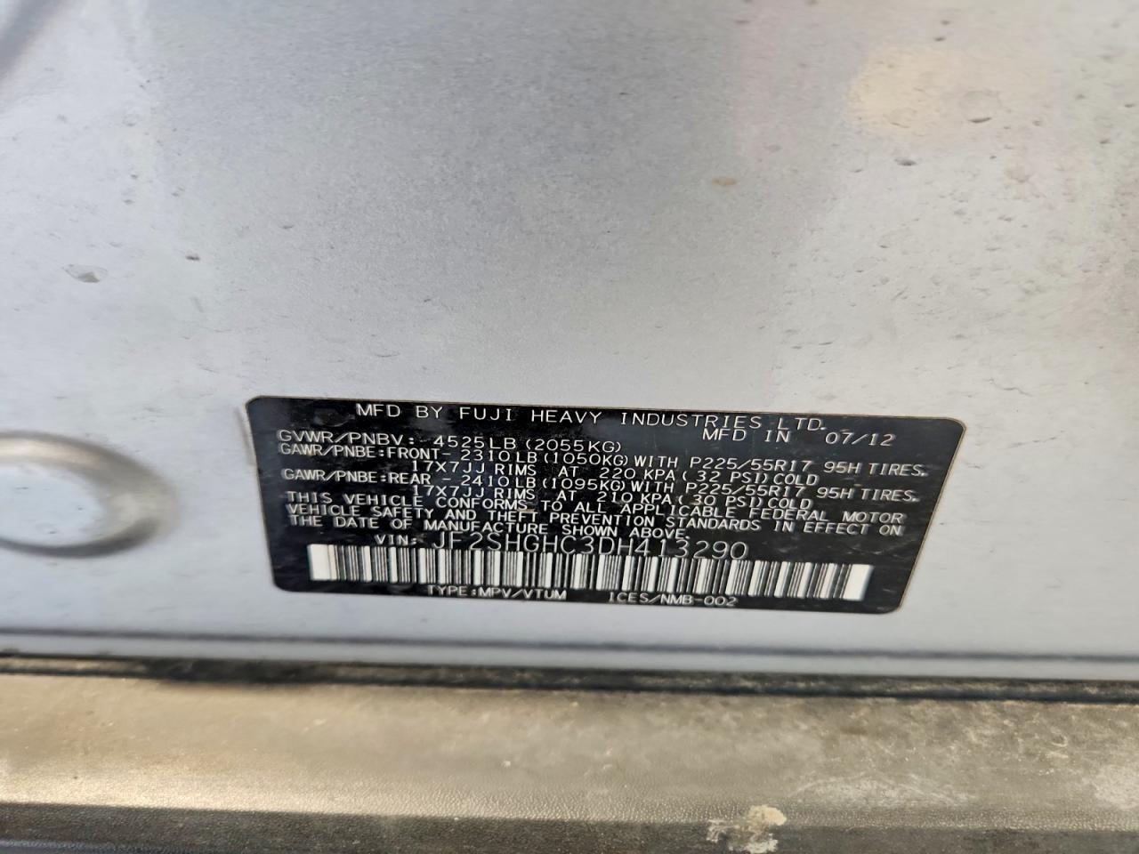 2013 Subaru Forester Touring Silver vin: JF2SHGHC3DH413290