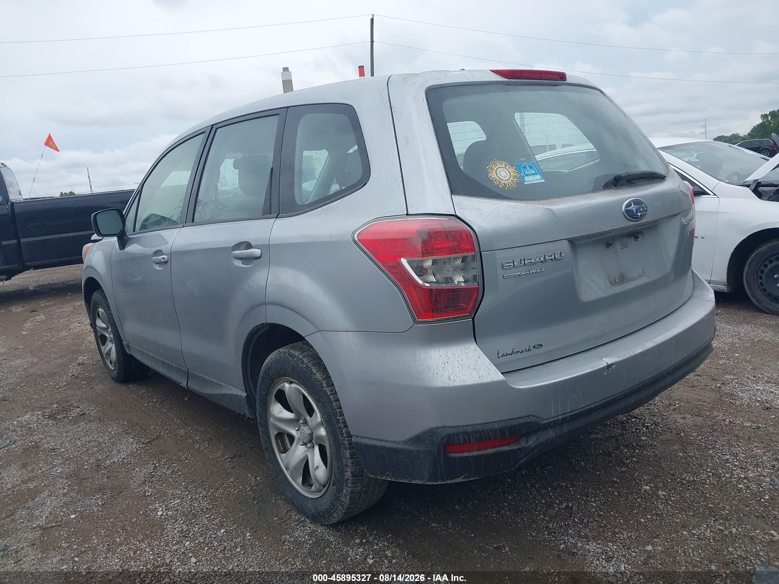 2014 Subaru Forester 2.5i Silver vin: JF2SJAAC0EH451539