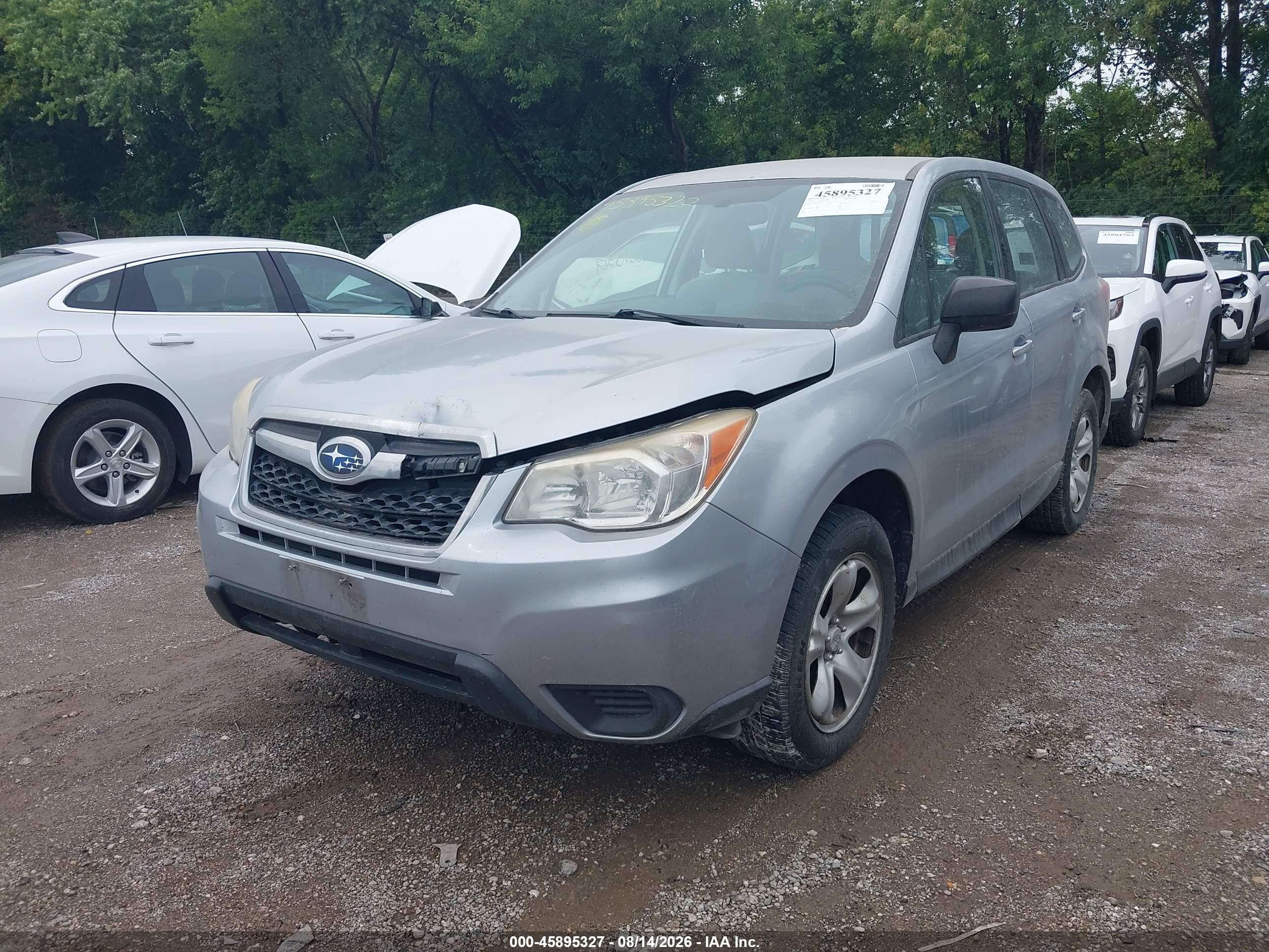 2014 Subaru Forester 2.5i Silver vin: JF2SJAAC0EH451539
