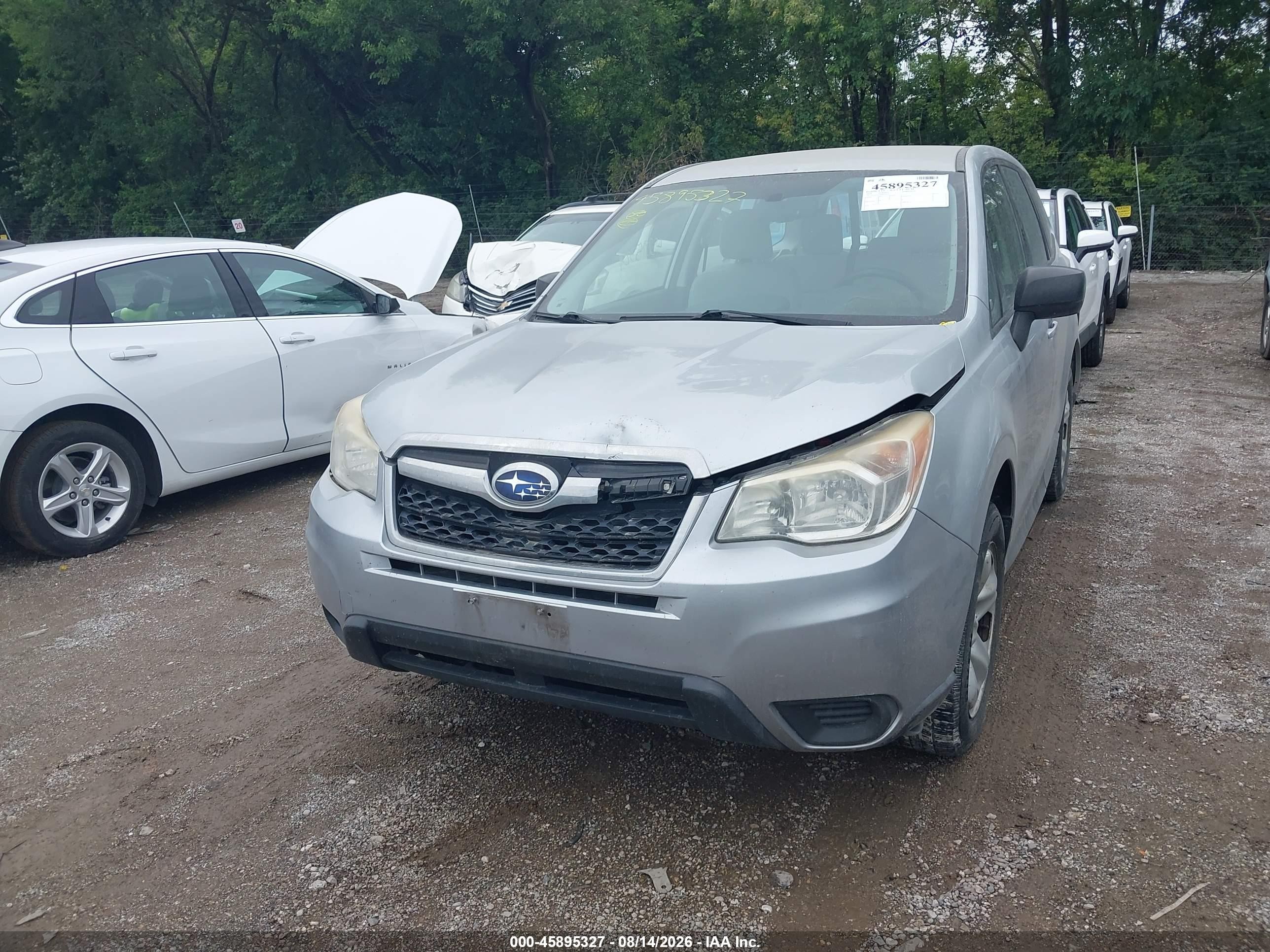 2014 Subaru Forester 2.5i Silver vin: JF2SJAAC0EH451539