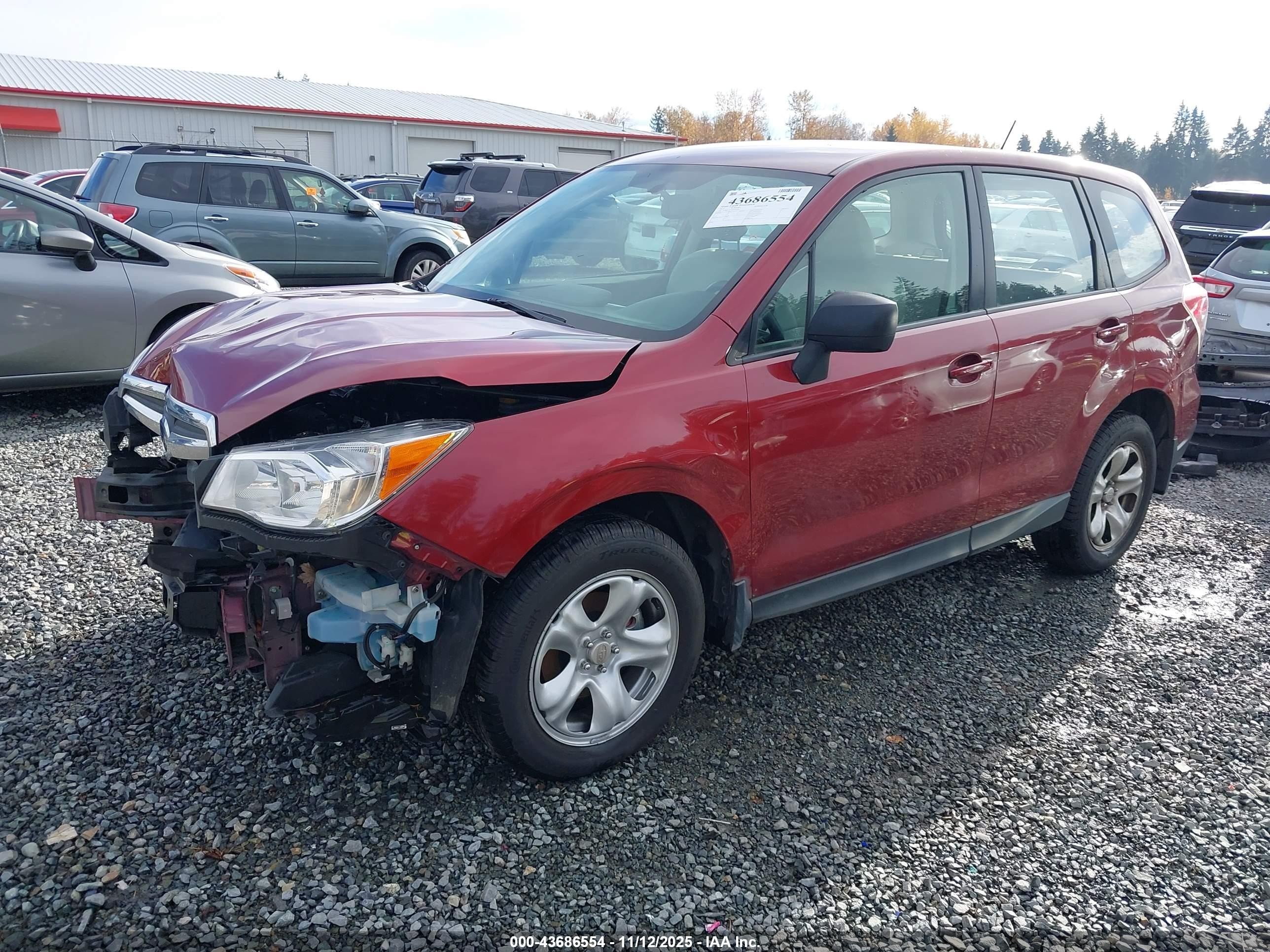 2014 Subaru Forester 2.5i Красный vin: JF2SJAAC0EH526594