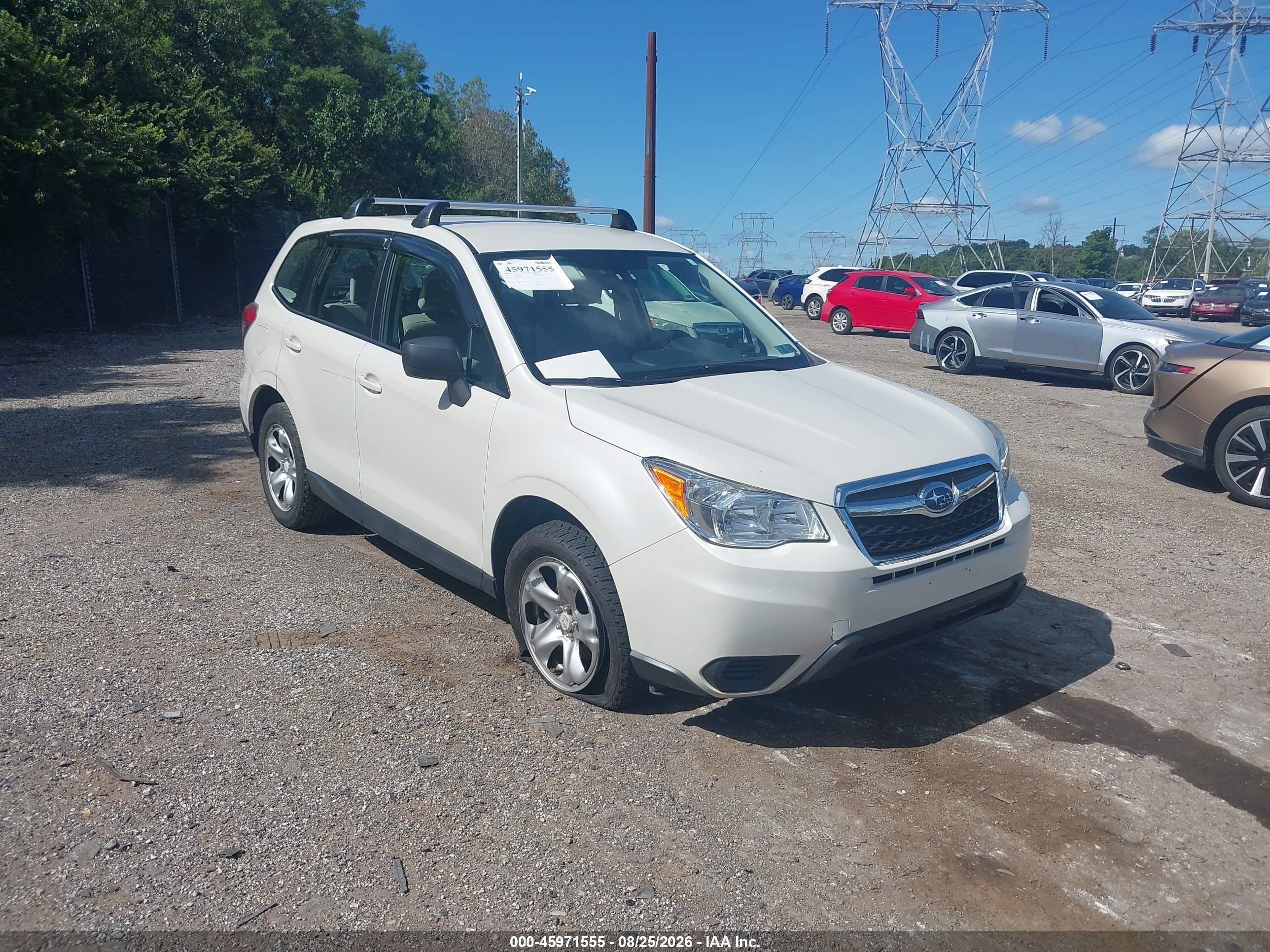 2015 Subaru Forester 2.5i Белый vin: JF2SJAAC0FH824953