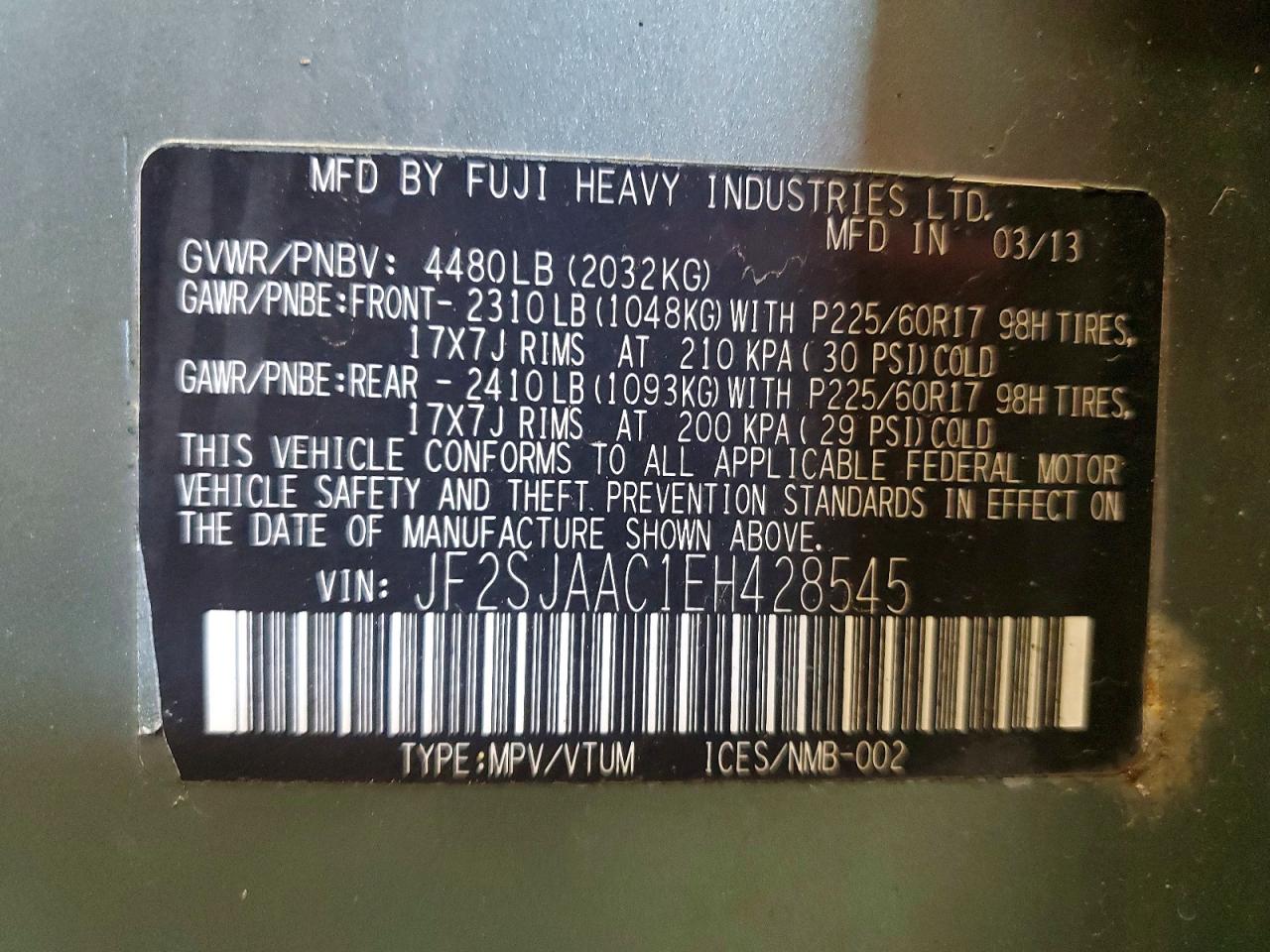 2014 Subaru Forester 2.5i Premium Green vin: JF2SJAECXEH420034