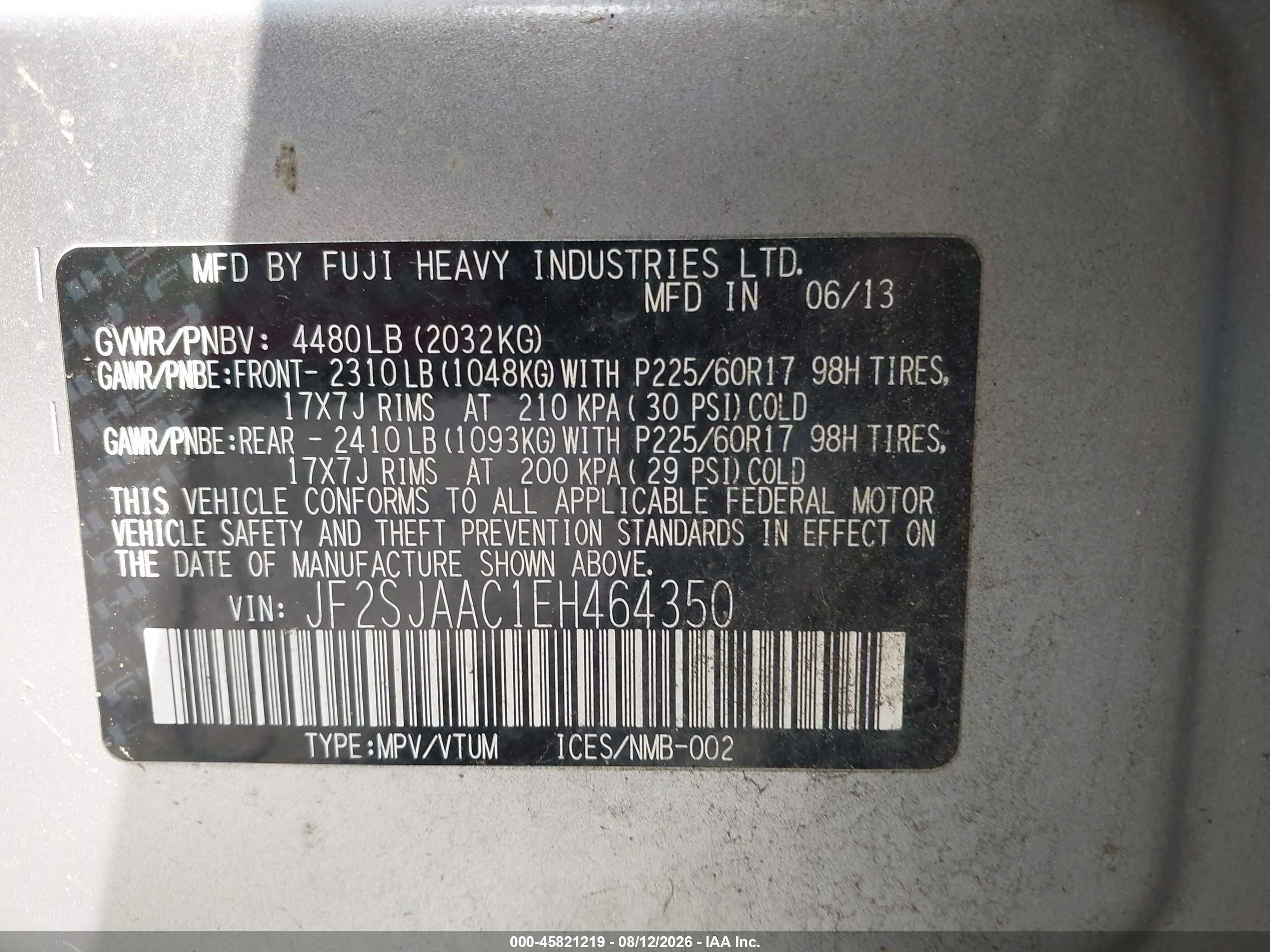2014 Subaru Forester 2.5i Gray vin: JF2SJAAC1EH464350