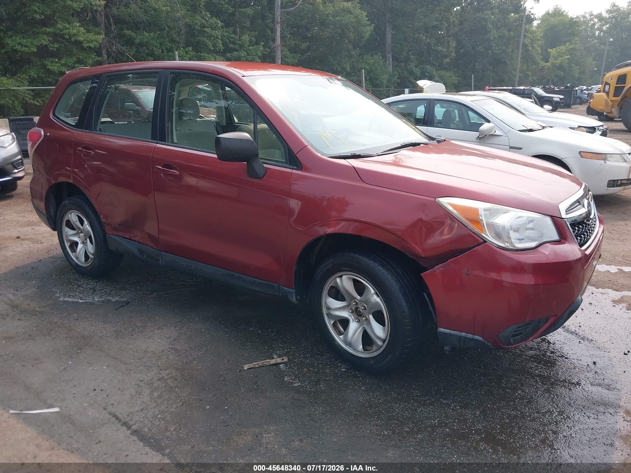 2014 Subaru Forester 2.5i Burgundy vin: JF2SJAAC1EH521078