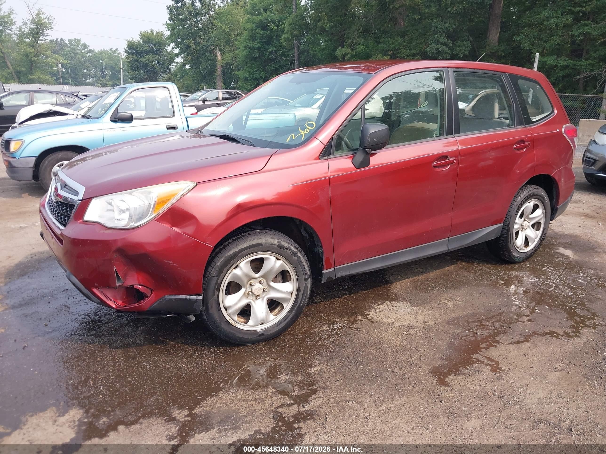 2014 Subaru Forester 2.5i Burgundy vin: JF2SJAAC1EH521078