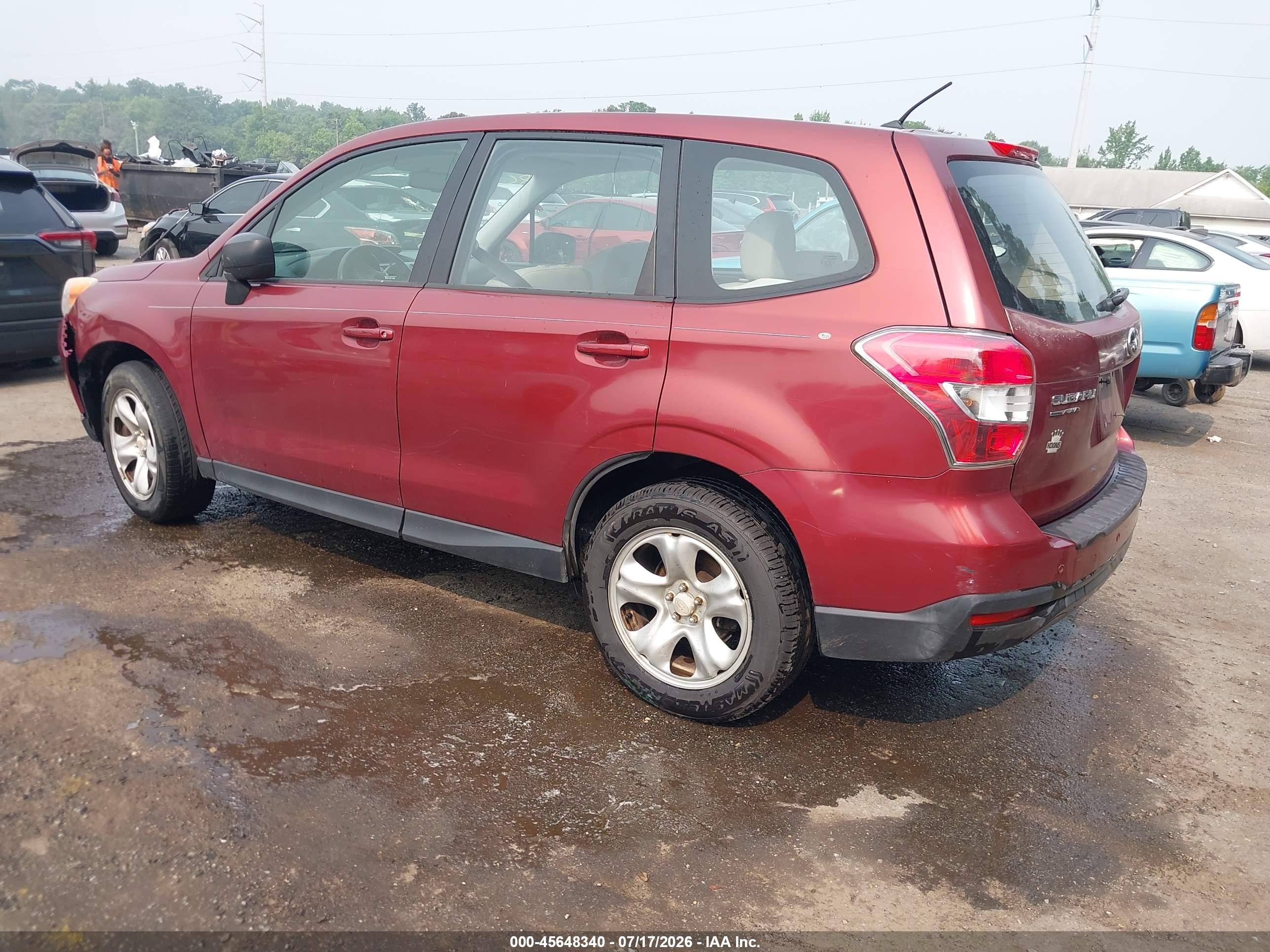 2014 Subaru Forester 2.5i Burgundy vin: JF2SJAAC1EH521078