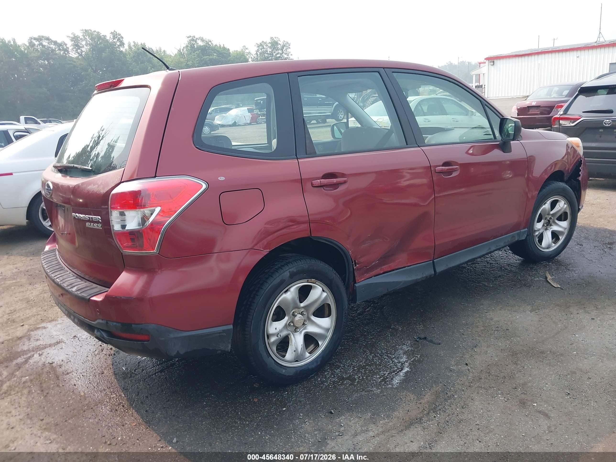 2014 Subaru Forester 2.5i Burgundy vin: JF2SJAAC1EH521078