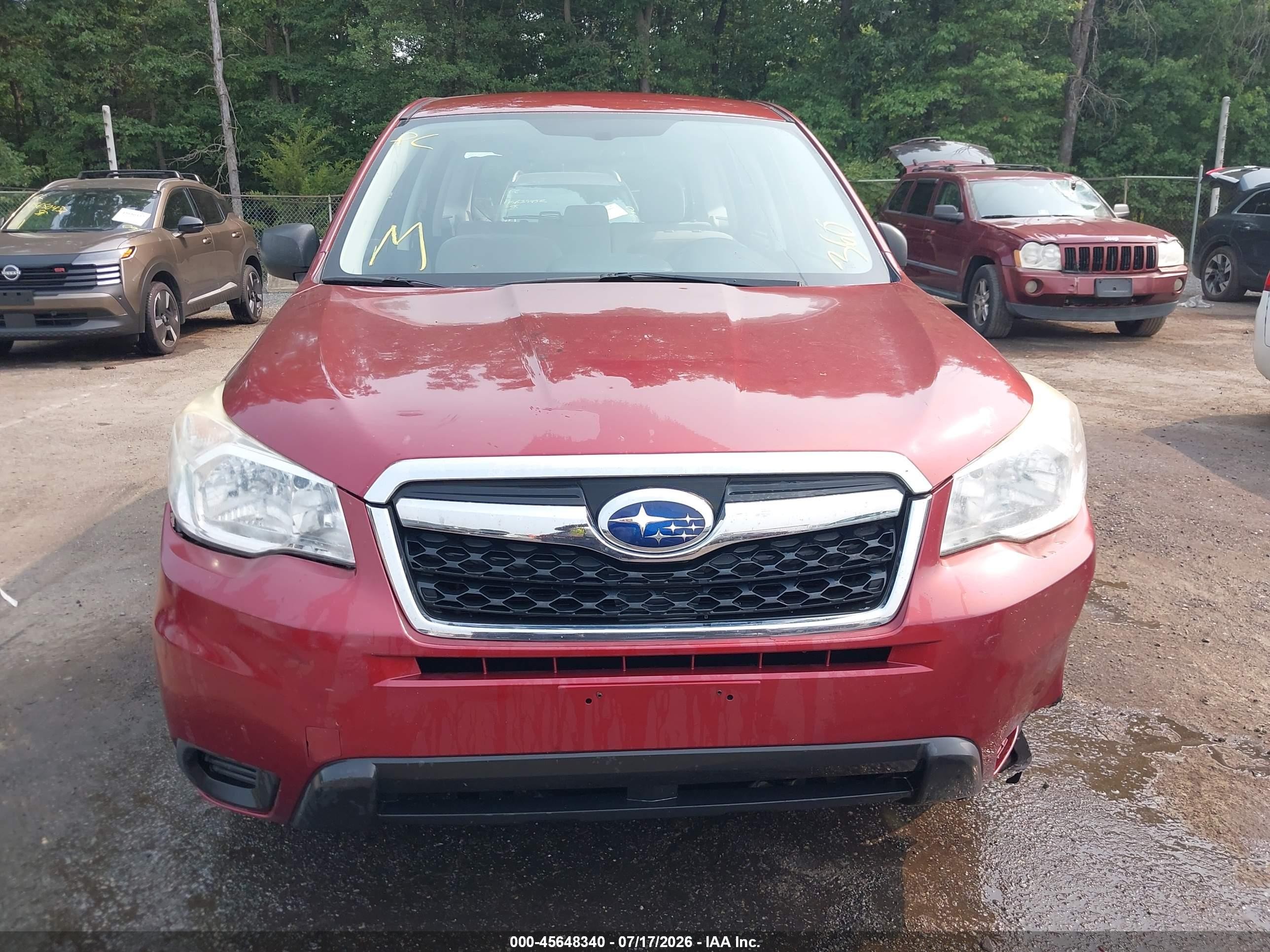 2014 Subaru Forester 2.5i Burgundy vin: JF2SJAAC1EH521078