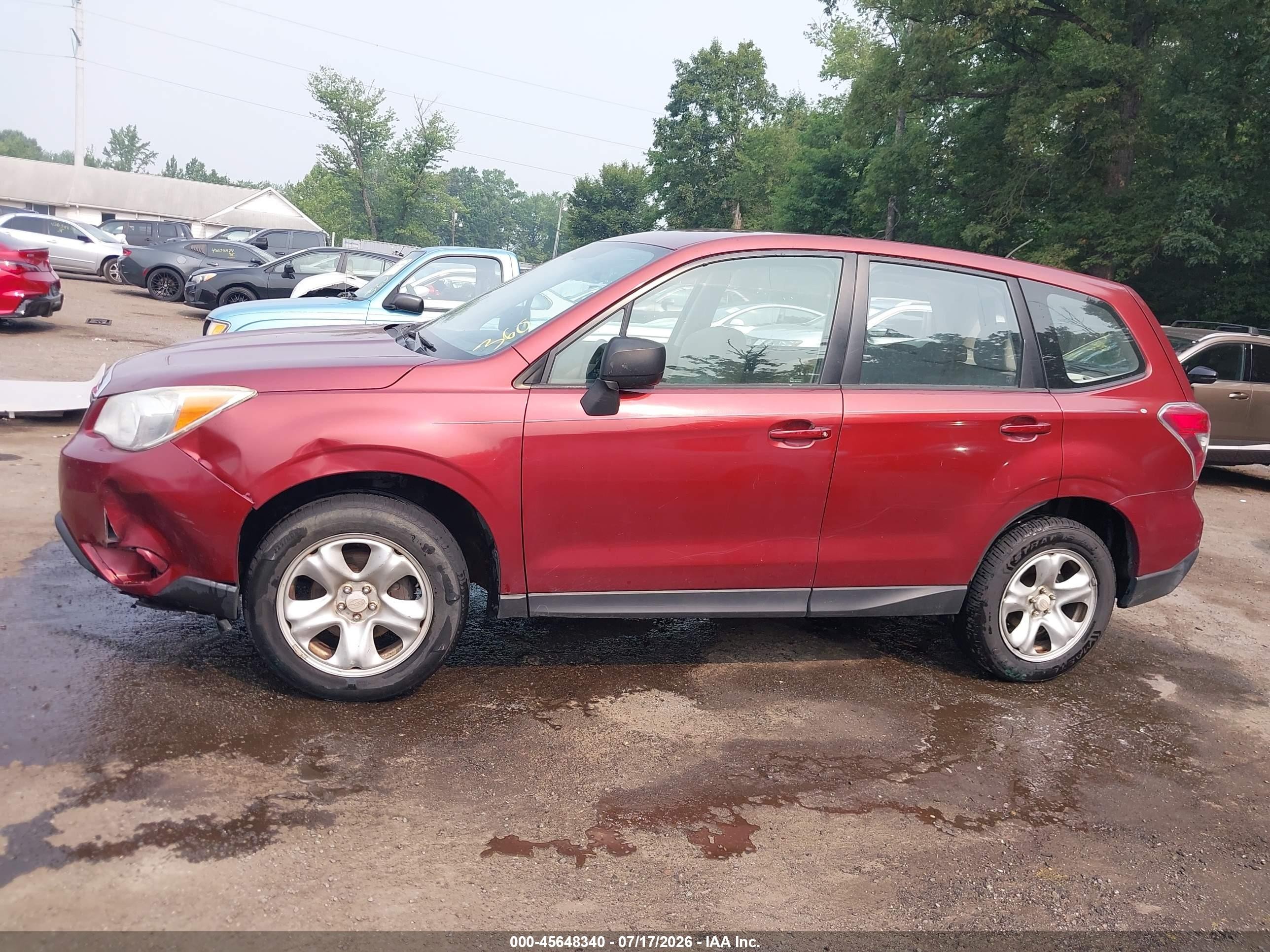 2014 Subaru Forester 2.5i Burgundy vin: JF2SJAAC1EH521078